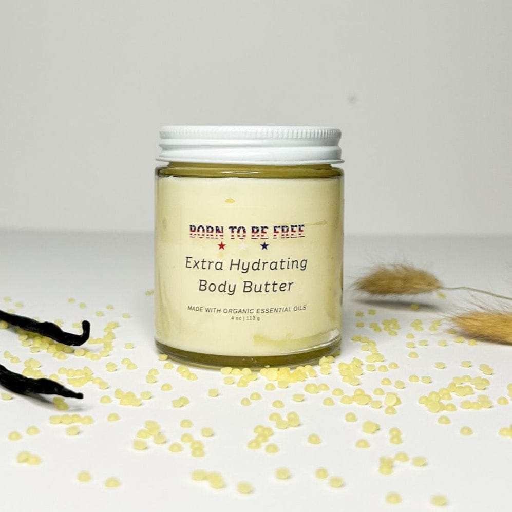 Born To Be Free Body Butter 4 oz Glass Jar Extra Hydrating Body Butter