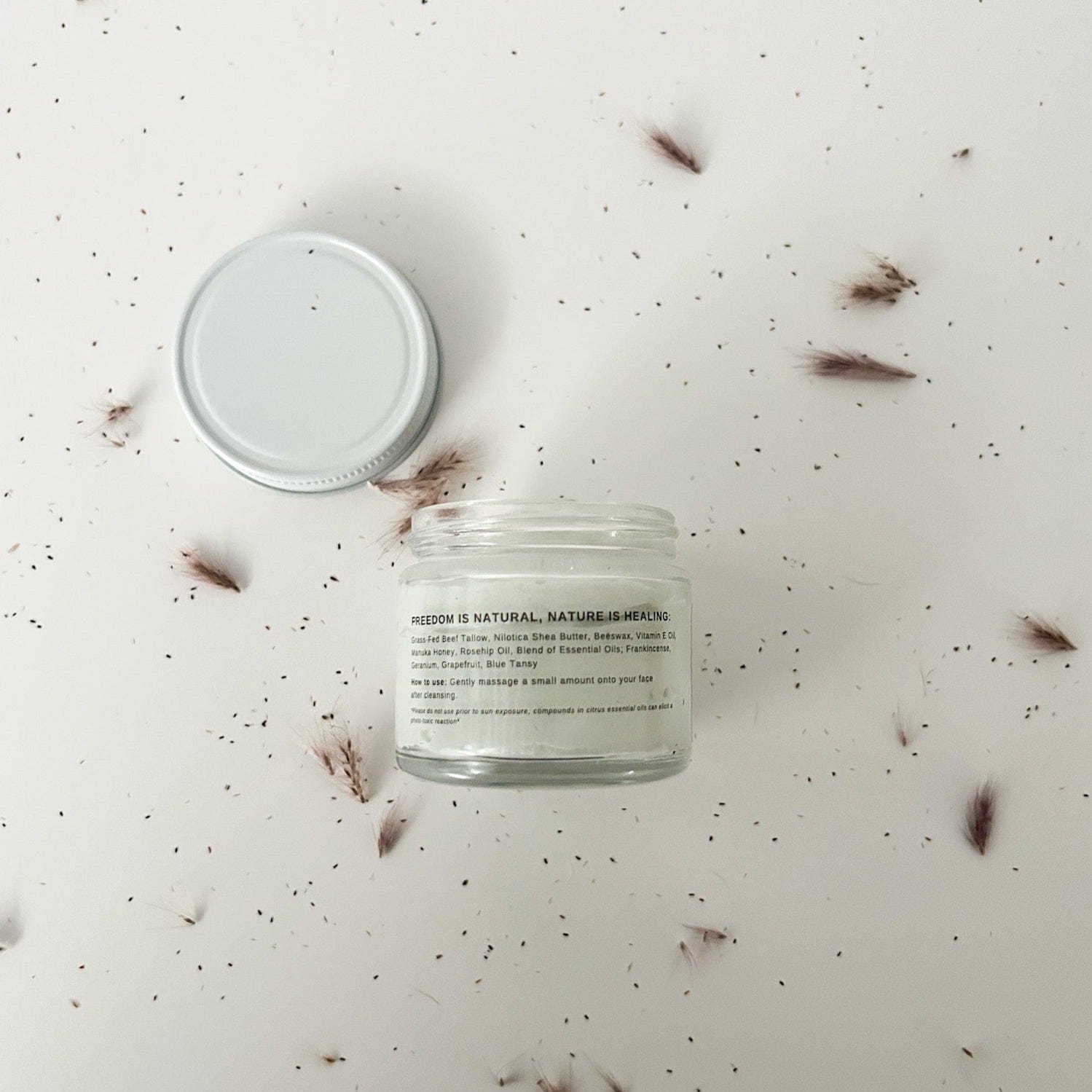 Born To Be Free Face cream 2 oz Glass Jar Hydrating Face Butter with Essential Oils