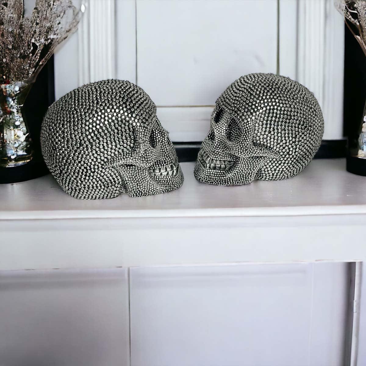 Resin Skull Silver - My American Goods