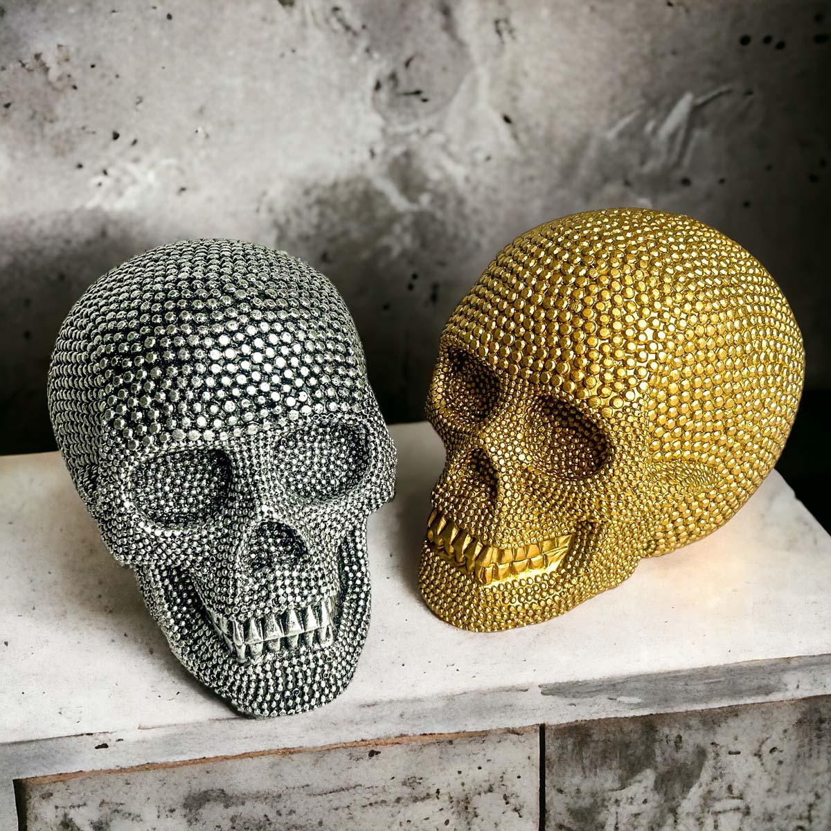 Resin Skull Silver - My American Goods