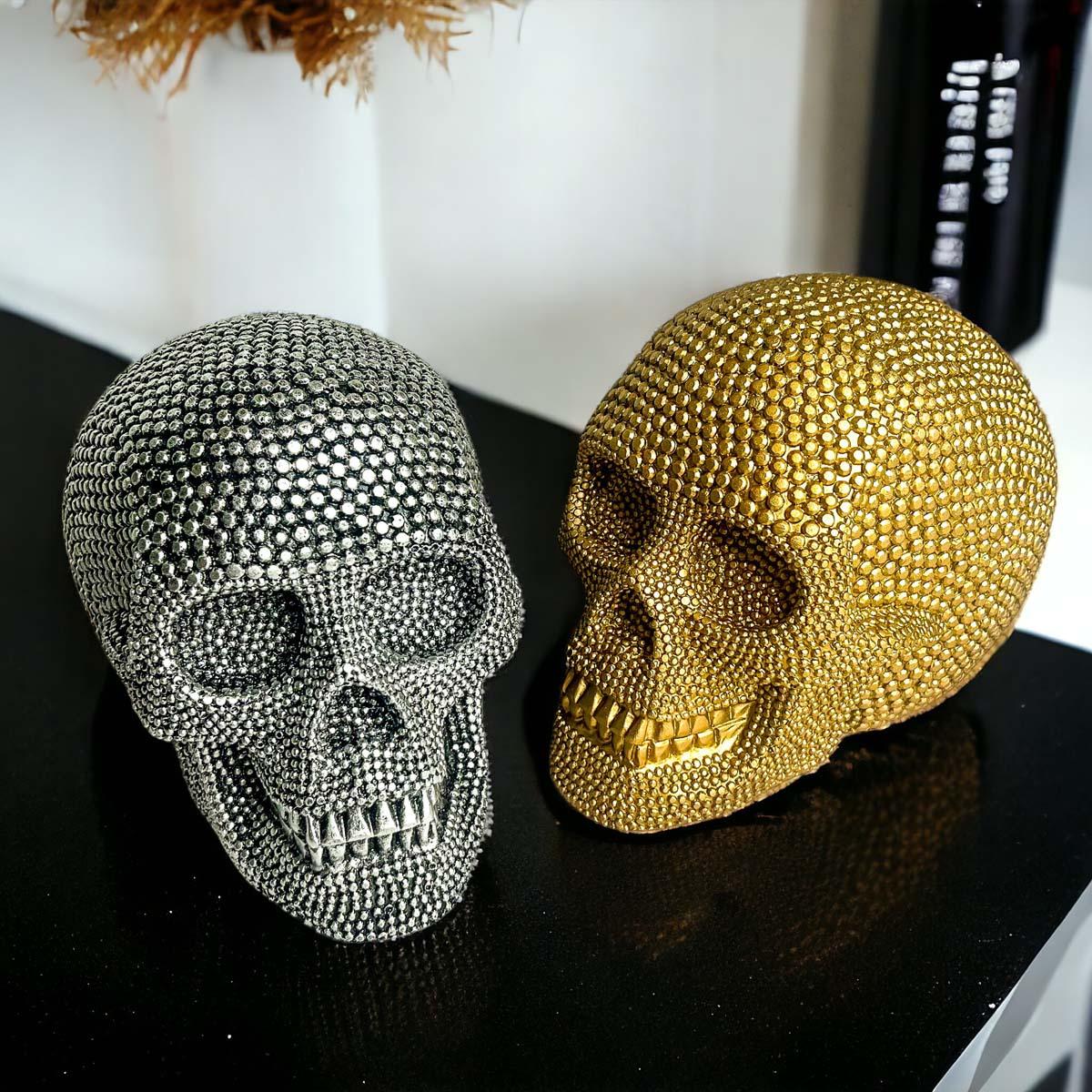 Resin Skull Silver - My American Goods