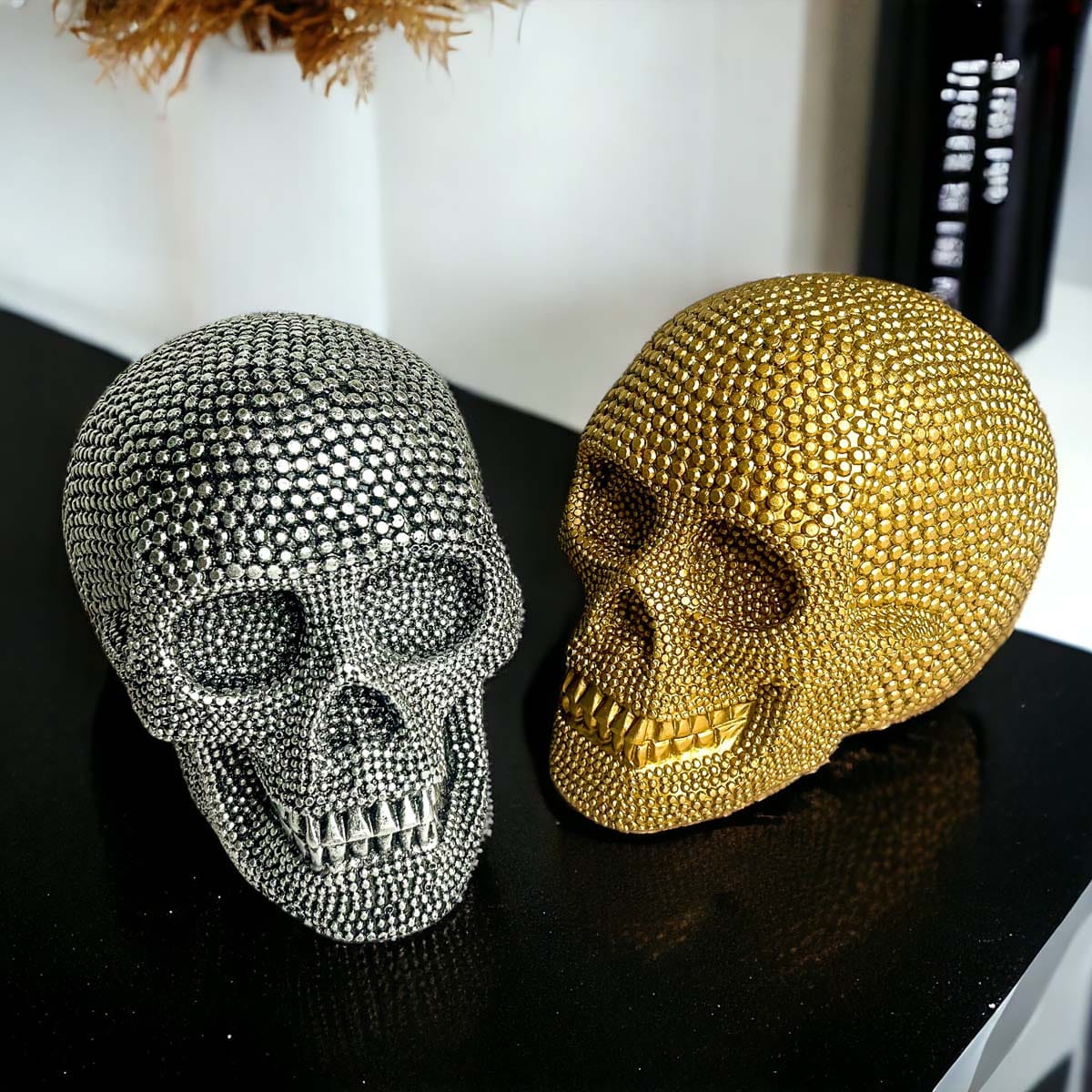 Gia Roma Halloween Resin Skull Gold