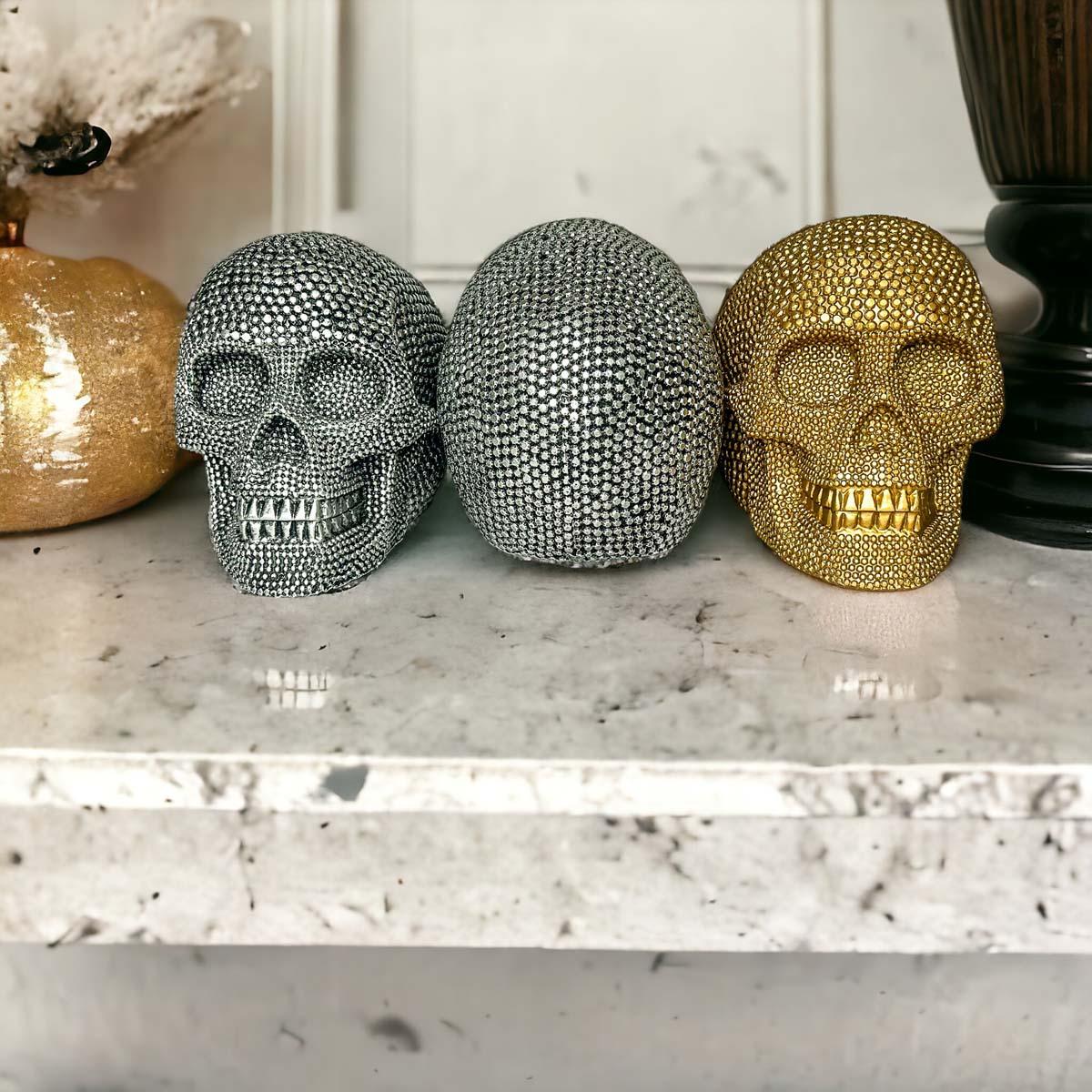 Resin Skull Silver - My American Goods