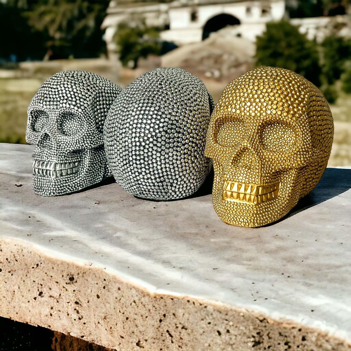 Resin Skull Silver - My American Goods