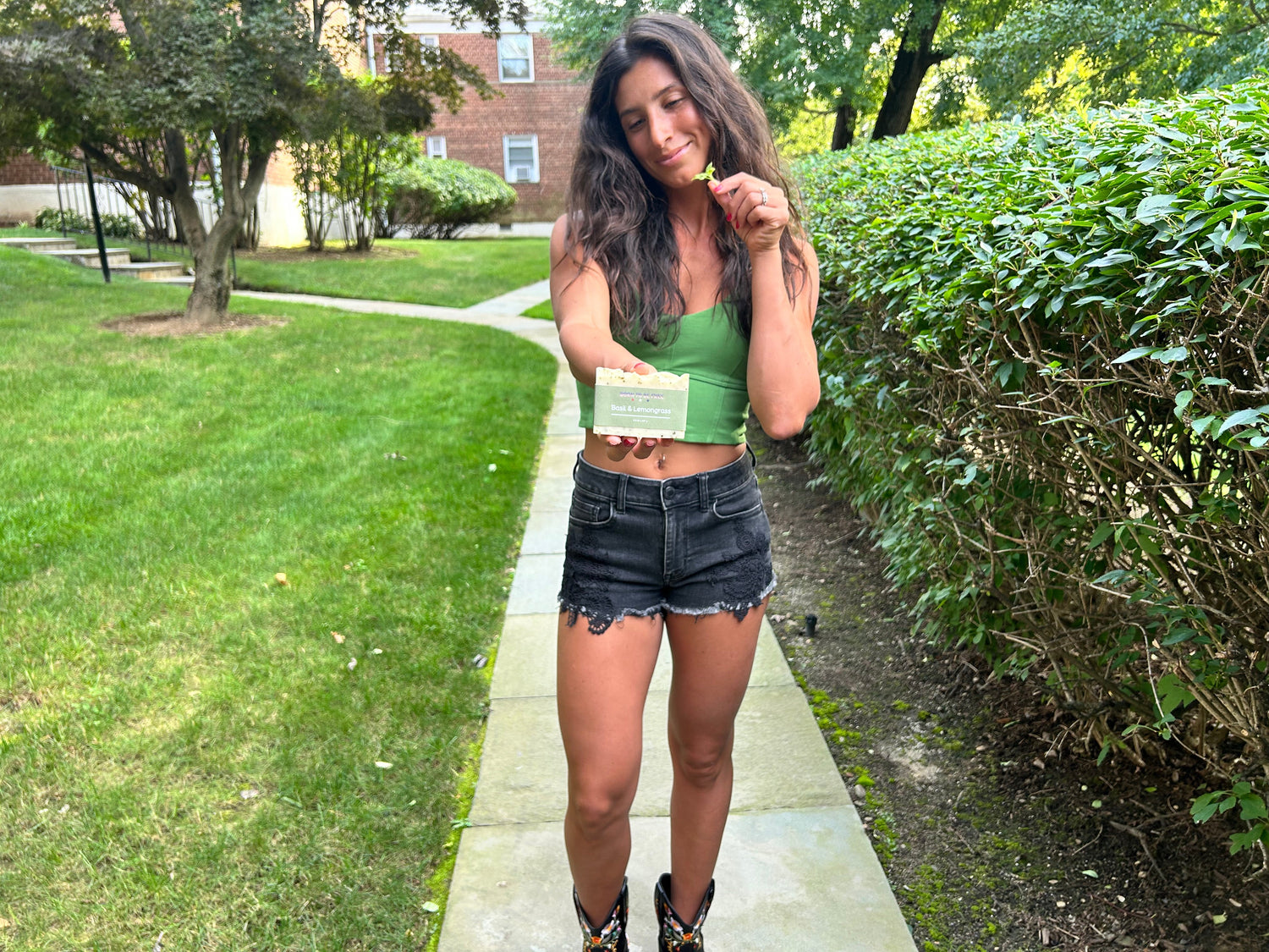 Basil & Lemongrass Tallow Soap Bar - My American Goods