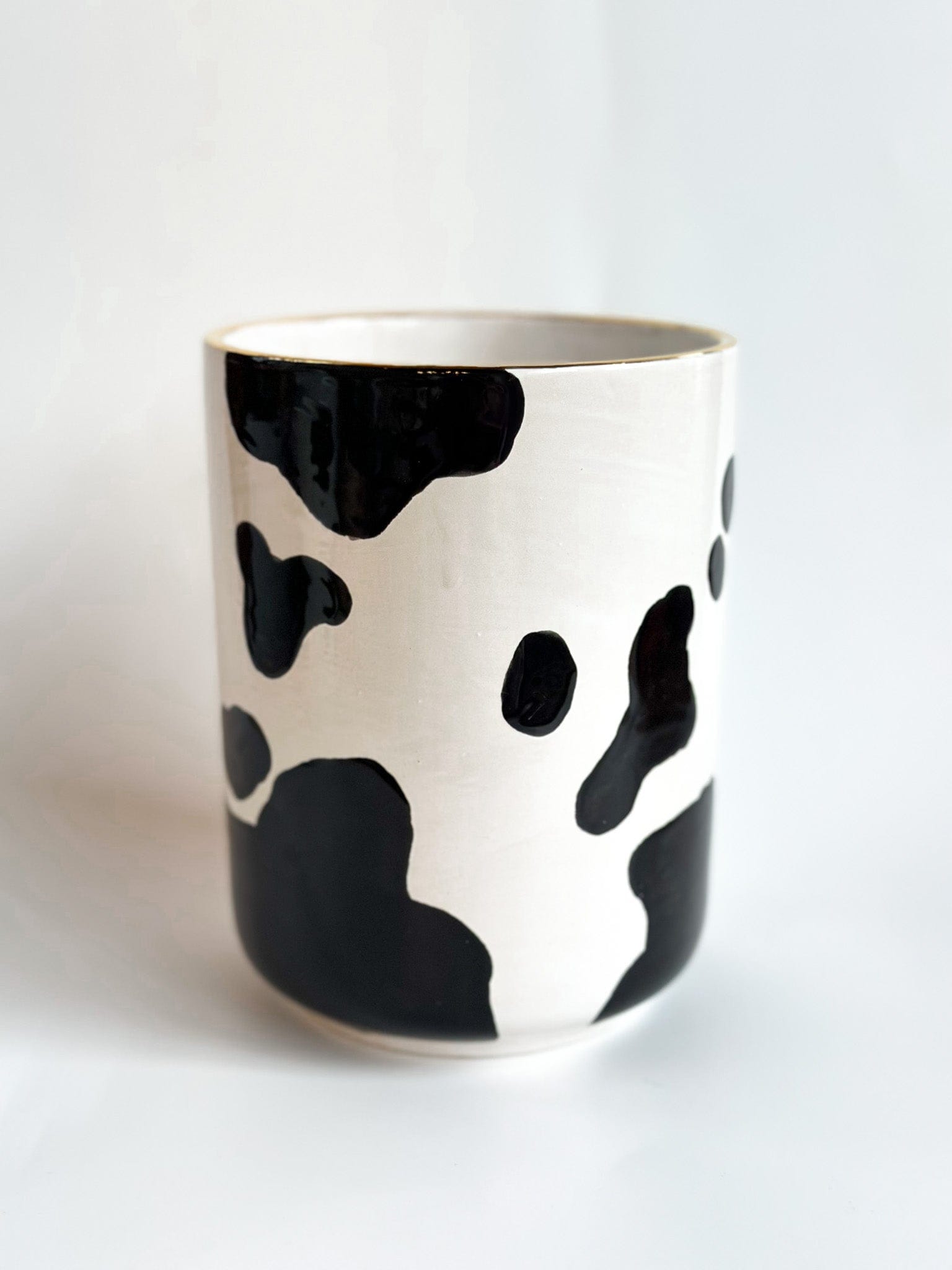 Ruby Clay Company Cow Print Large Vase/Utensil Holder