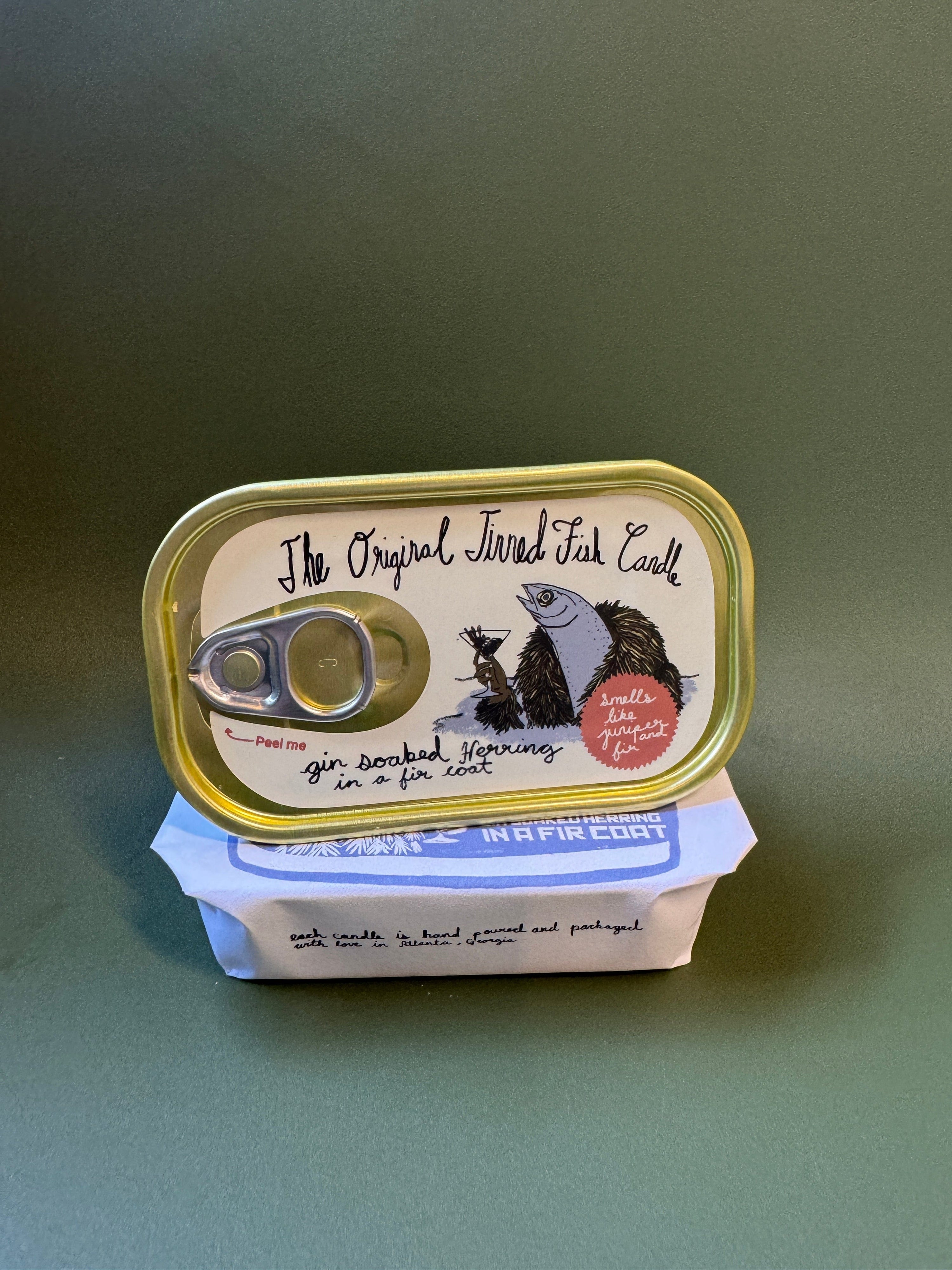Tinned Candle Tinned Fish Candle - Juniper and Fraser Fir