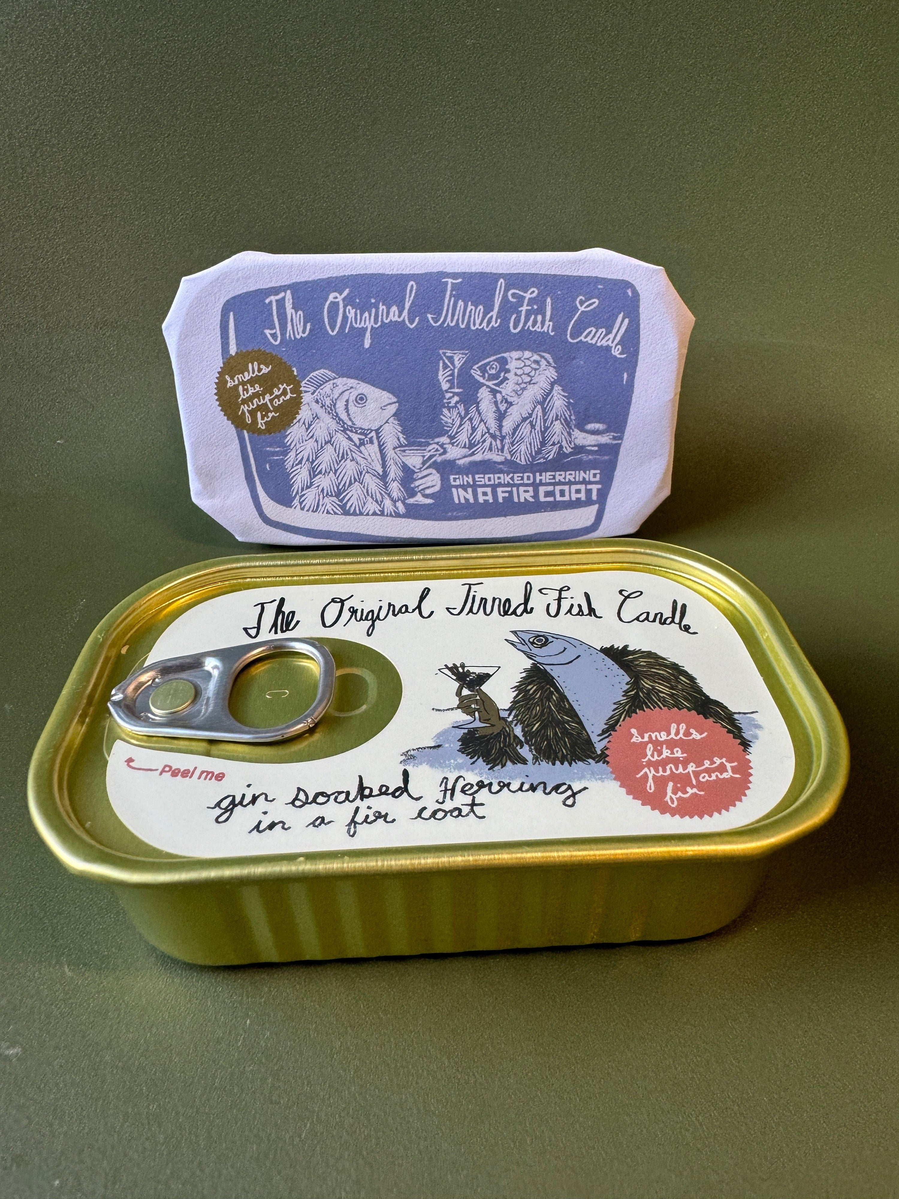 Tinned Candle Tinned Fish Candle - Juniper and Fraser Fir
