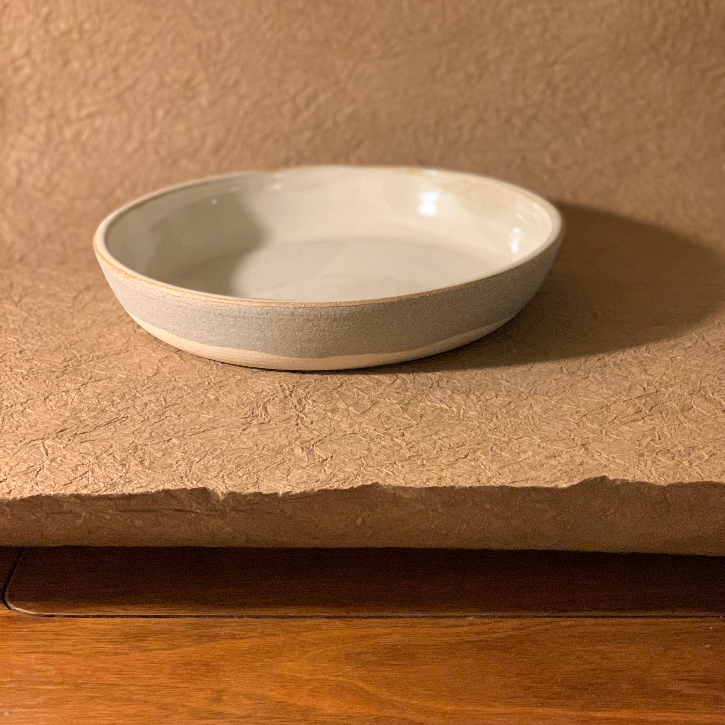 Olivia Snow Ceramics Bowl 9" Grey and White Marbled Ceramic Coupe Bowl