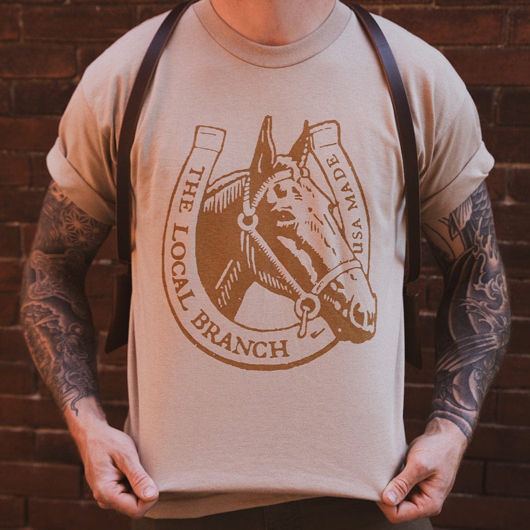 The Local Branch Tee S / Sand Horse Tee - USA Made