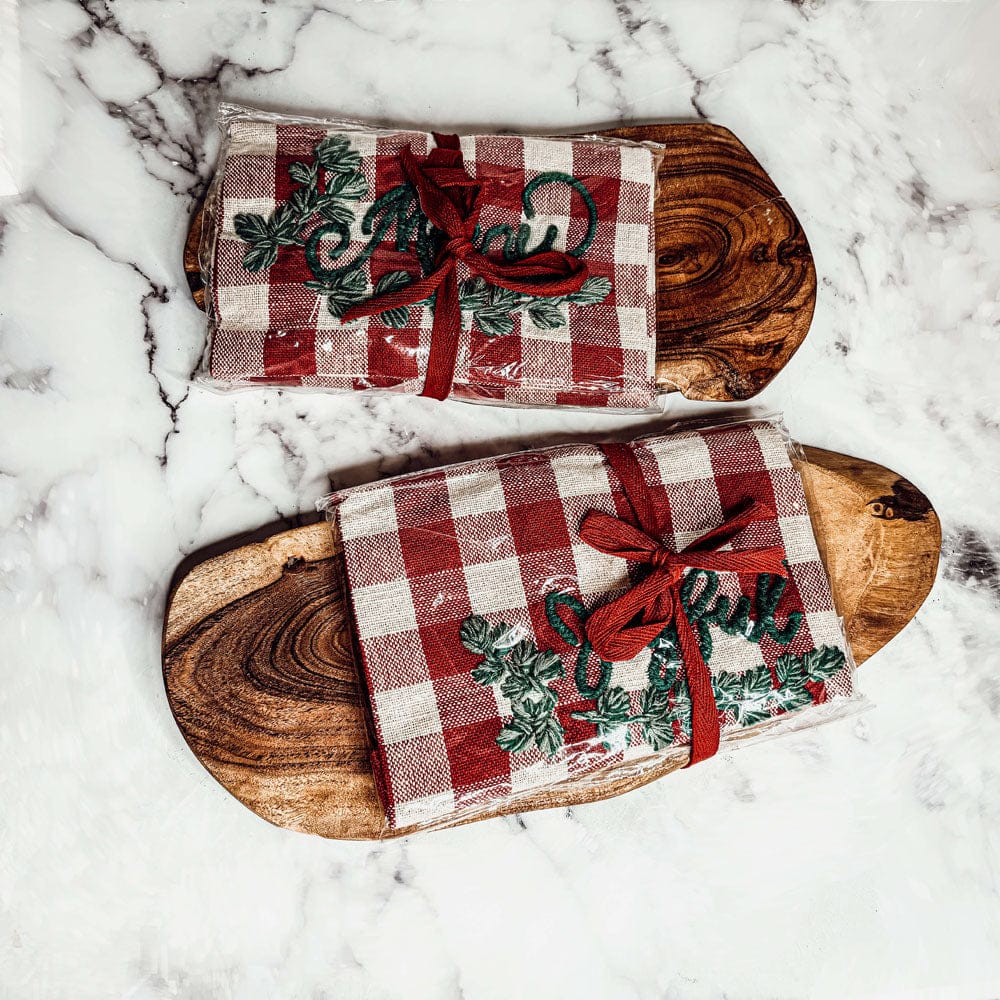 Gia Roma Dish Towel Holiday Charcuterie & Tartan Towel Set