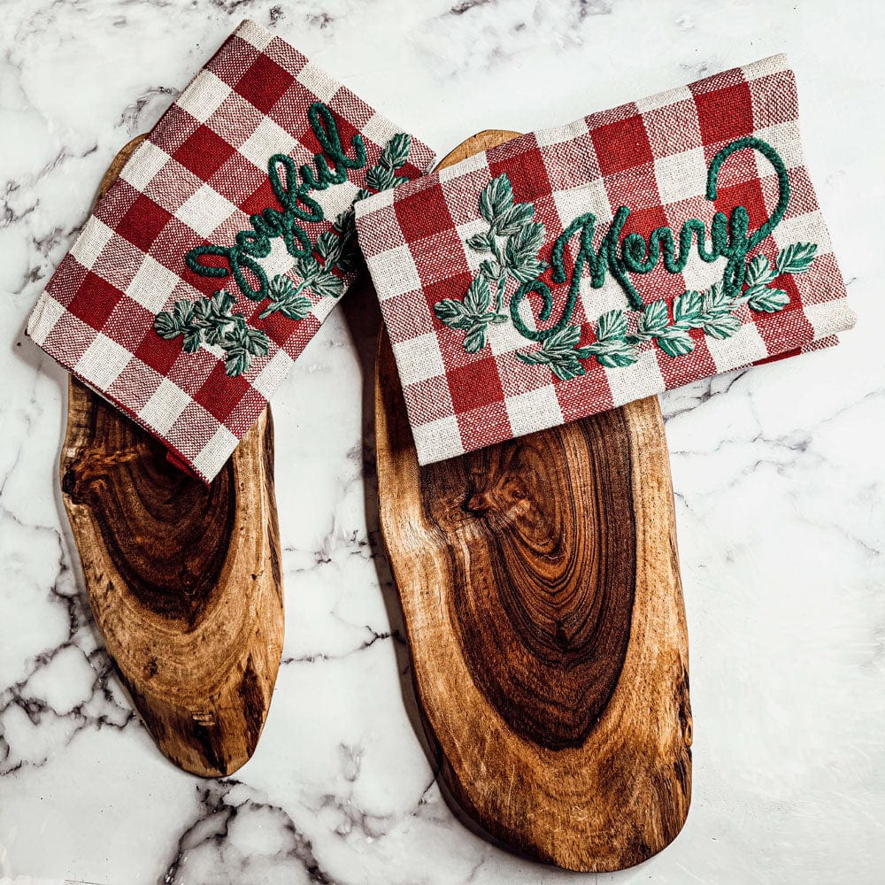 Gia Roma Dish Towel Holiday Charcuterie & Tartan Towel Set