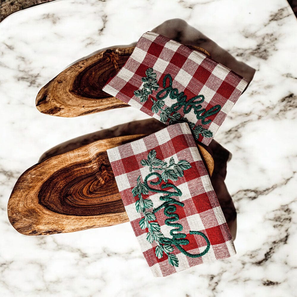 Gia Roma Dish Towel Holiday Charcuterie & Tartan Towel Set