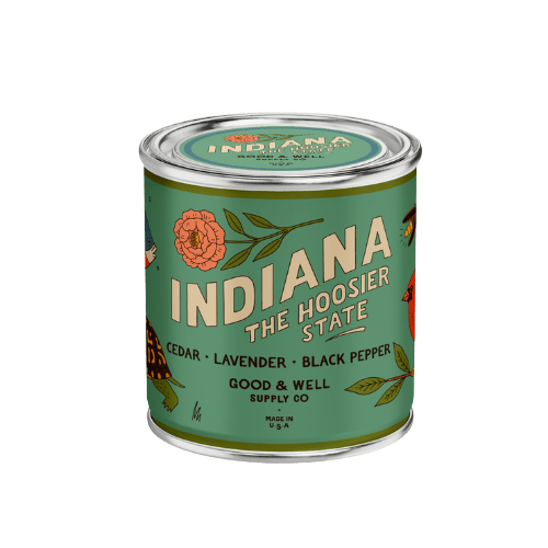 Good & Well Supply Co Candles Half Pint / 8oz / Cotton Wick Indiana State Candle