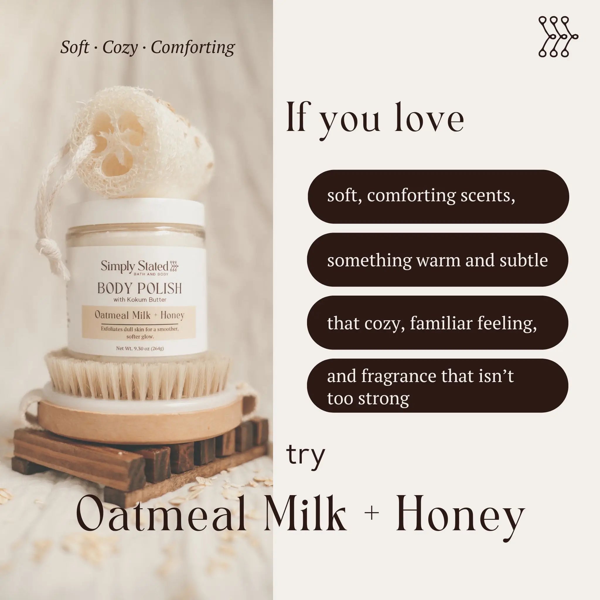 Simply Stated Creations Exfoliants Oatmeal Milk + Honey Body Polish