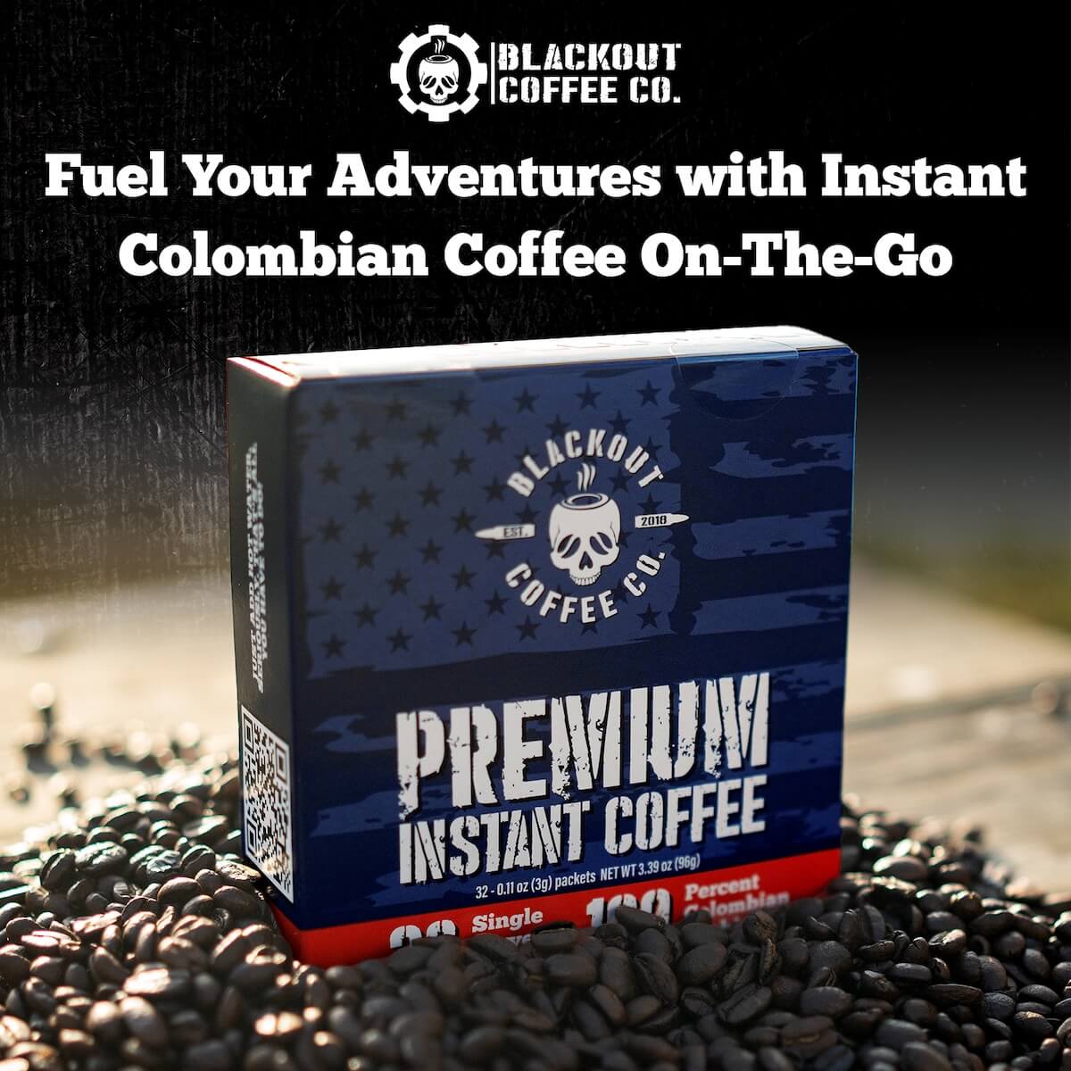 Blackout Coffee Co Instant Coffee Colombian Instant Coffee – 32 Count