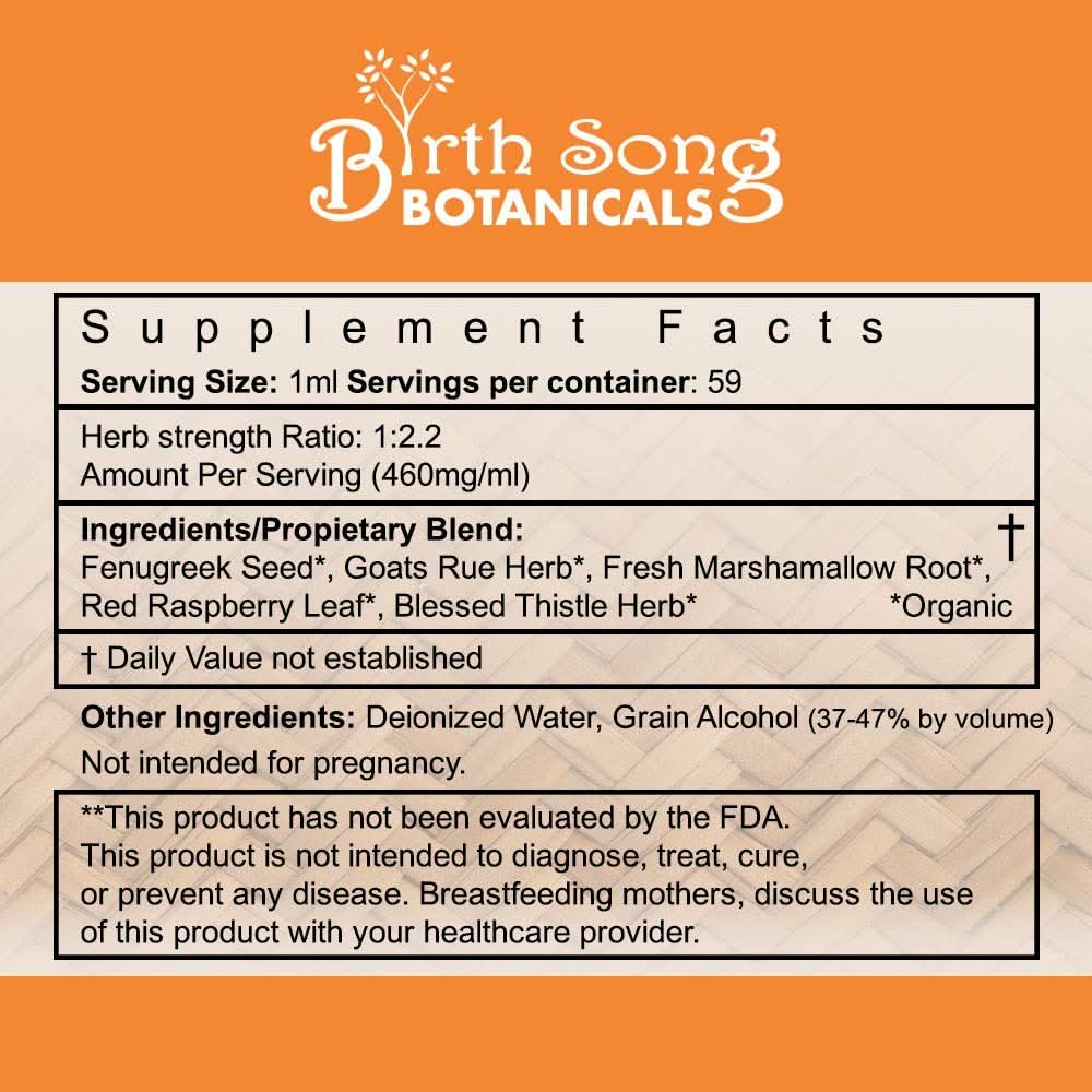Birth Song Botanicals Co. Tinctures Default Let There Be Milk 2 oz. Herbal Lactation Tincture To Support Breast Milk Supply* For Breastfeeding and Pumping Moms