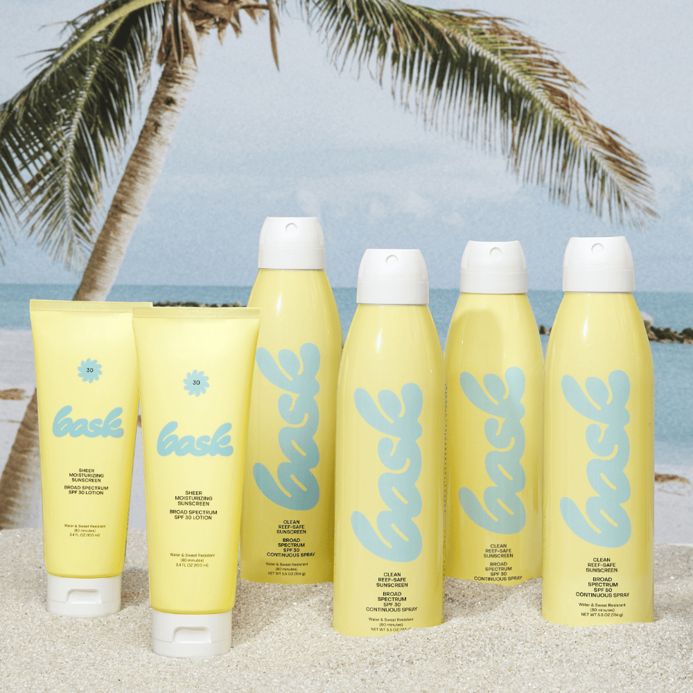 Bask Suncare Reef Safe Sunscreen SPF 30 / 4 Sprays & 2 Lotions Six-Pack Bundles