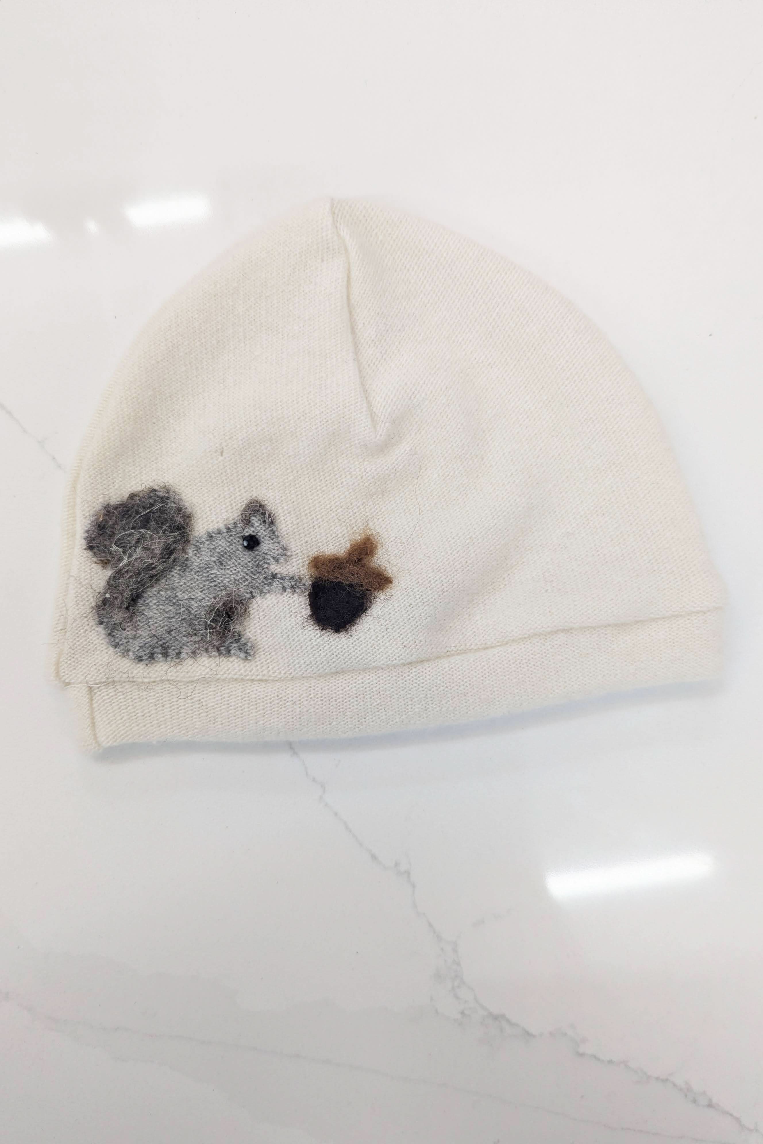 Ash & Rose hat Ivory Squirrel Cashmere Hat - Baby