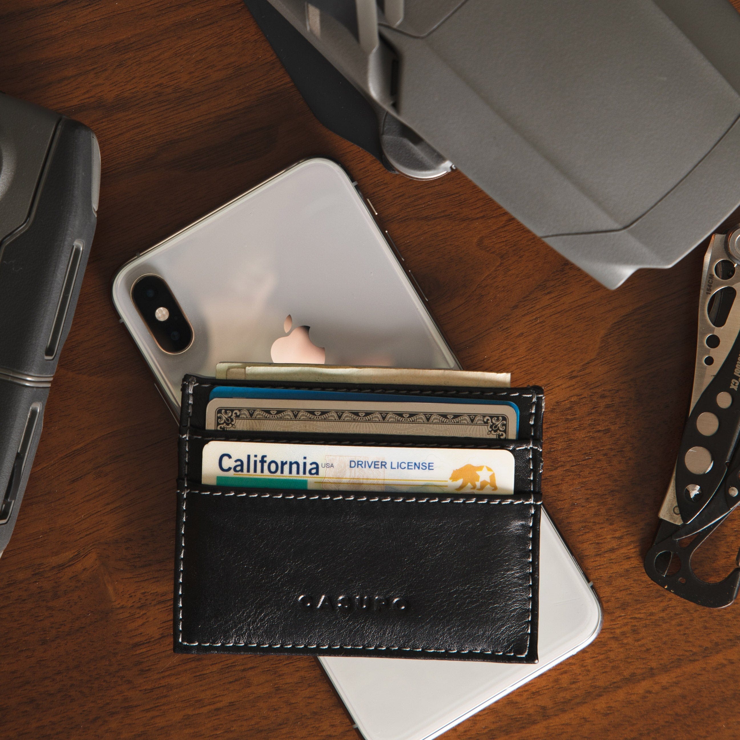 CASUPO Slim Card Holder Slim Card Holder Wallet with RFID Protection - Black