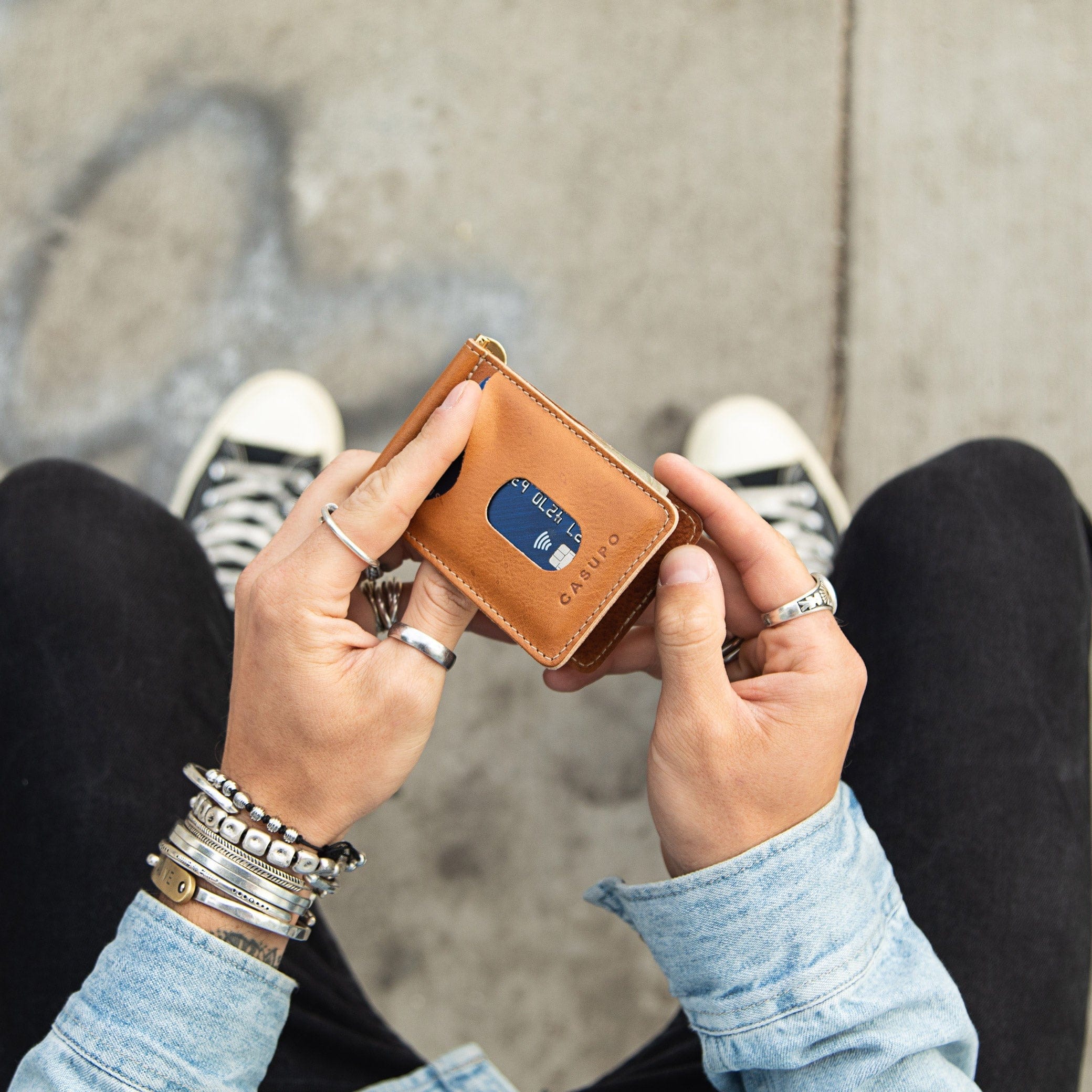 CASUPO Money Clip Wallet Money Clip Wallet - Natural