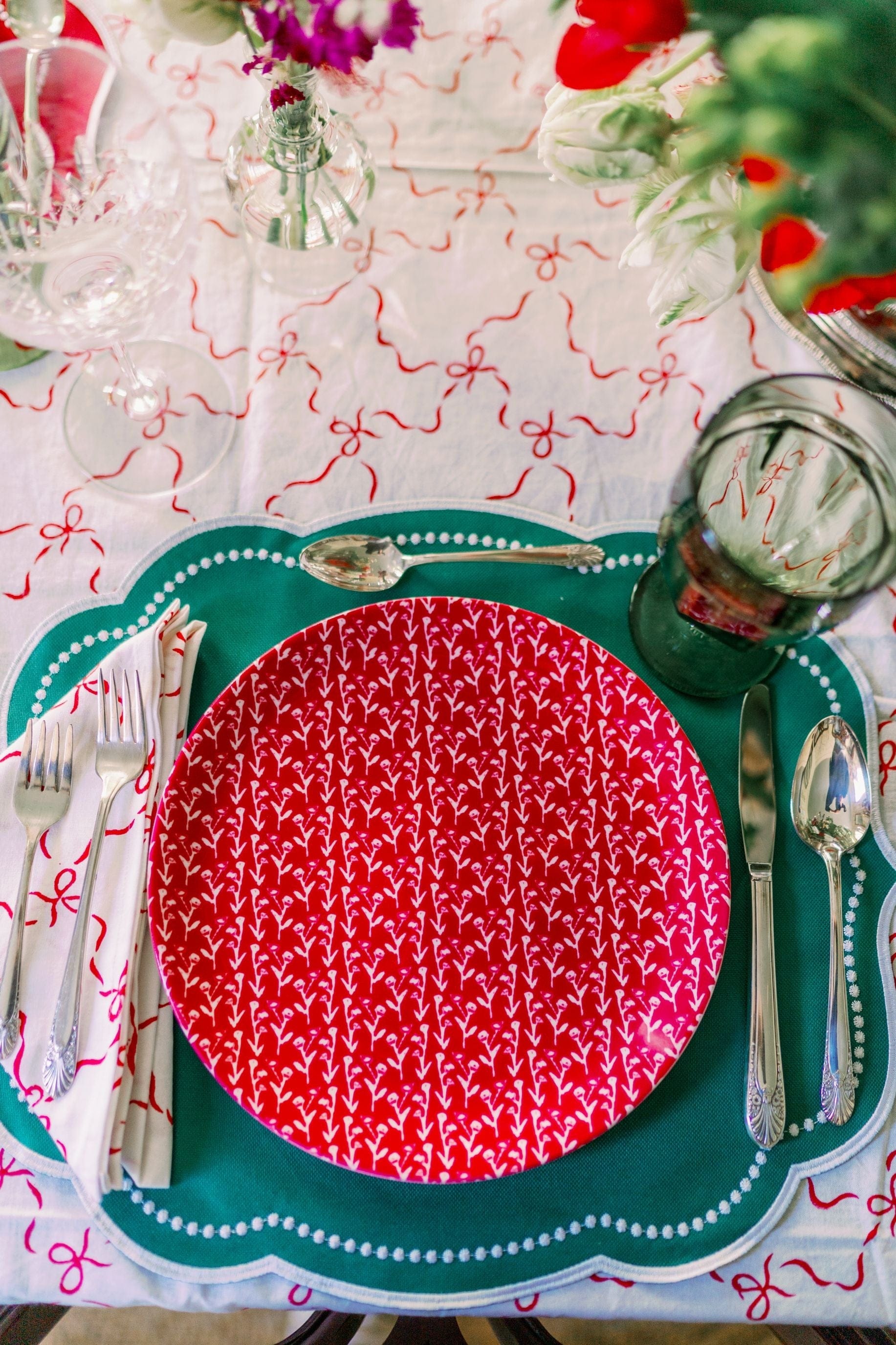 Erin Donahue Tice China Plates Set of Cranberry Ivy Manor China Plates (Set of 4 or 8)