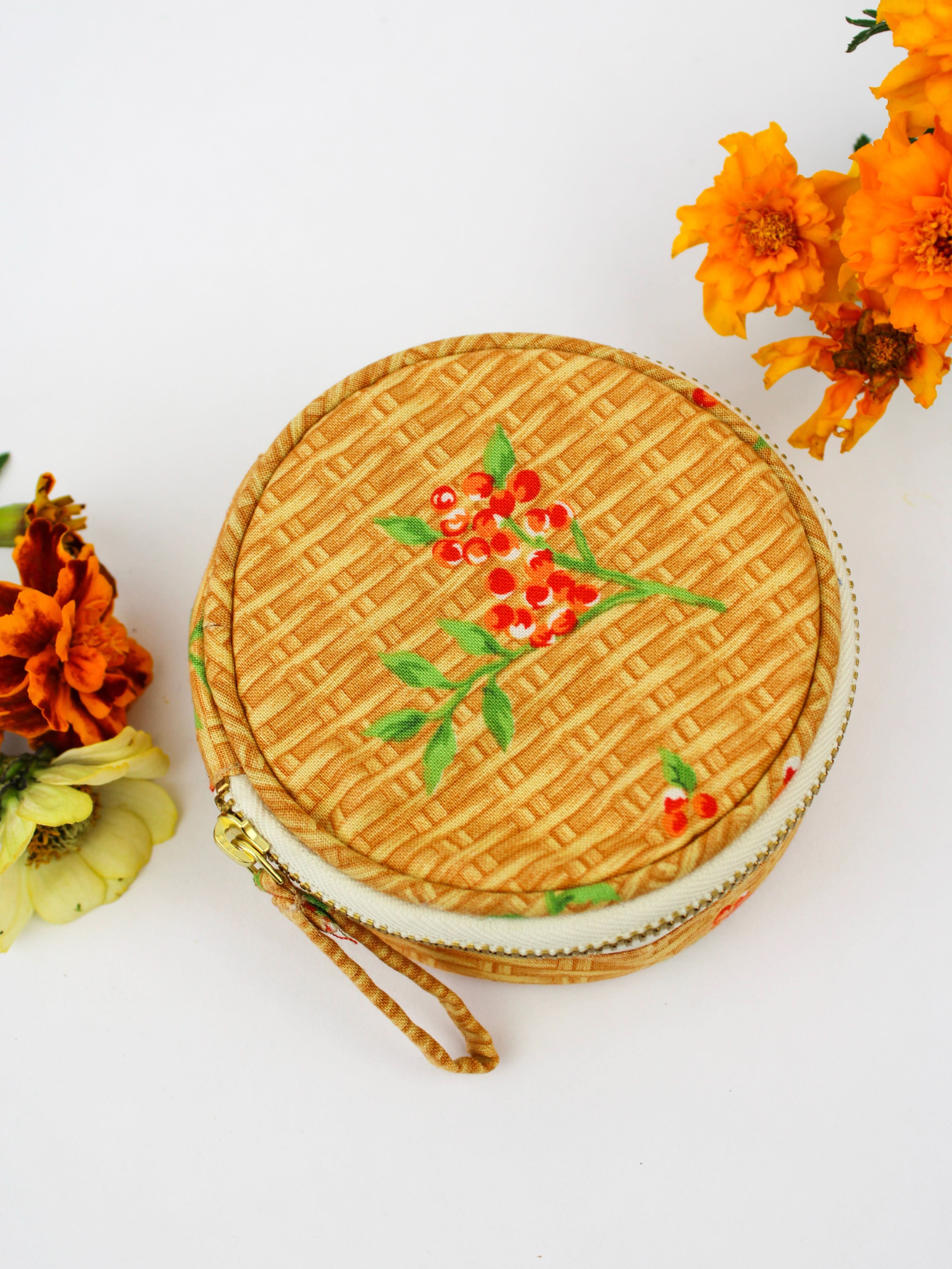 Coral Basket Jewelry Pouch - My American Goods