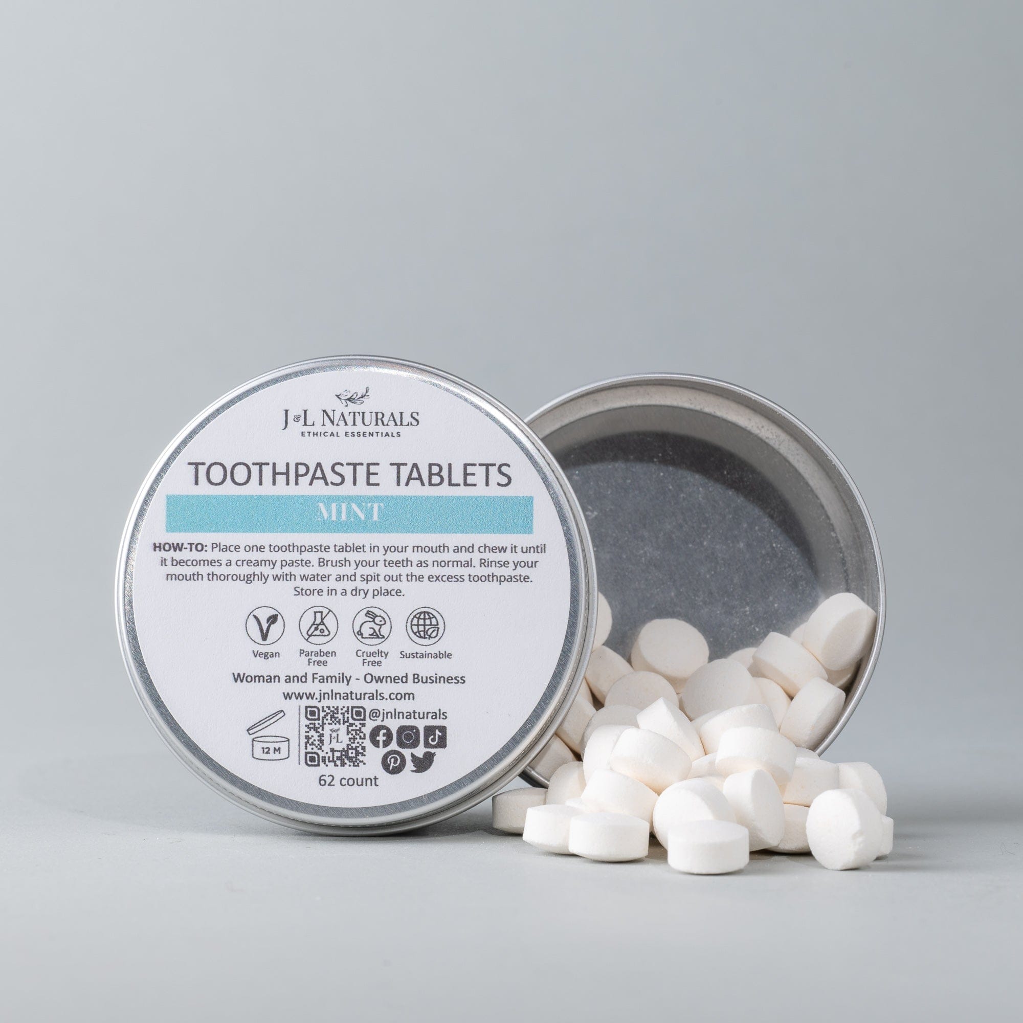 J&L Naturals Oral Care Toothpaste Tablets