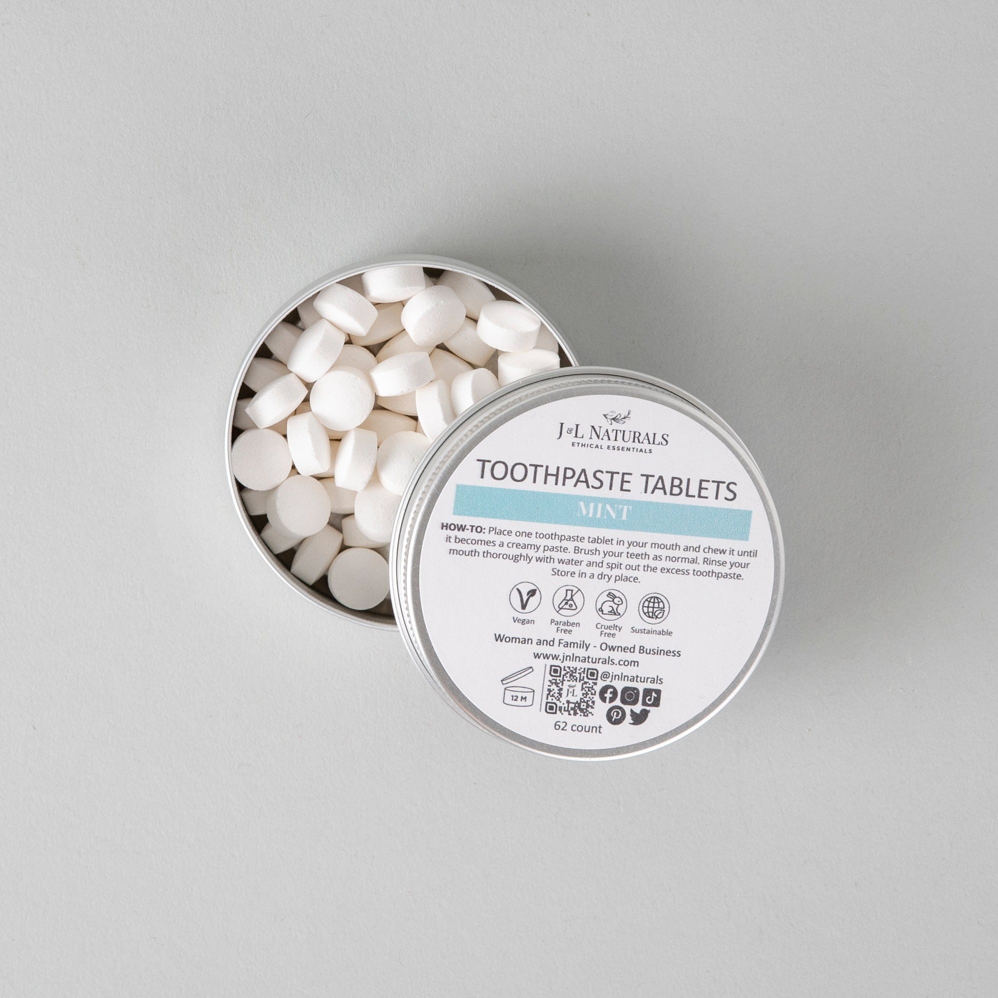 J&L Naturals Oral Care Toothpaste Tablets