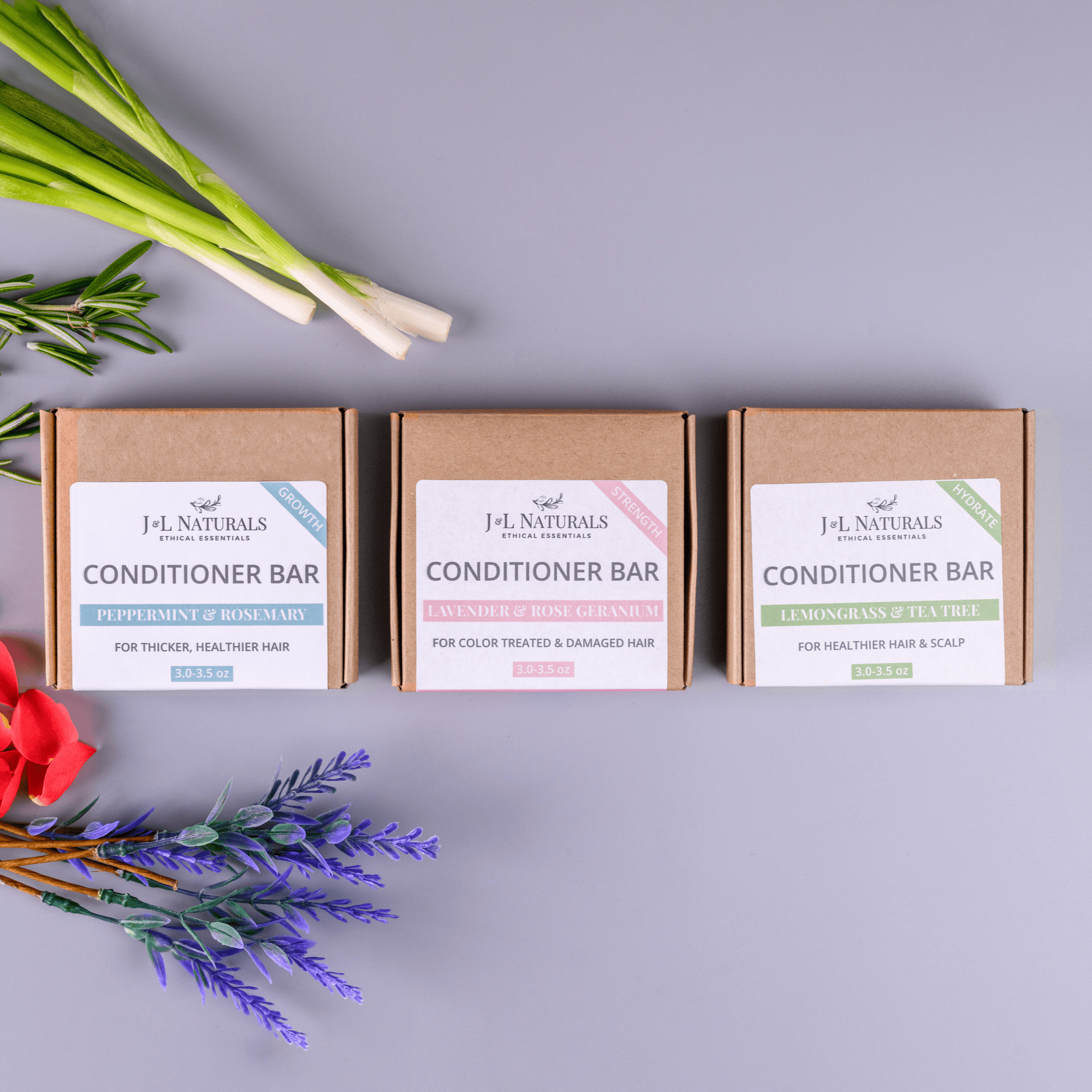 J&L Naturals Conditioner Bar Variety / Full Size Sulfate-Free Conditioner Bar Bundle (5-Pack)