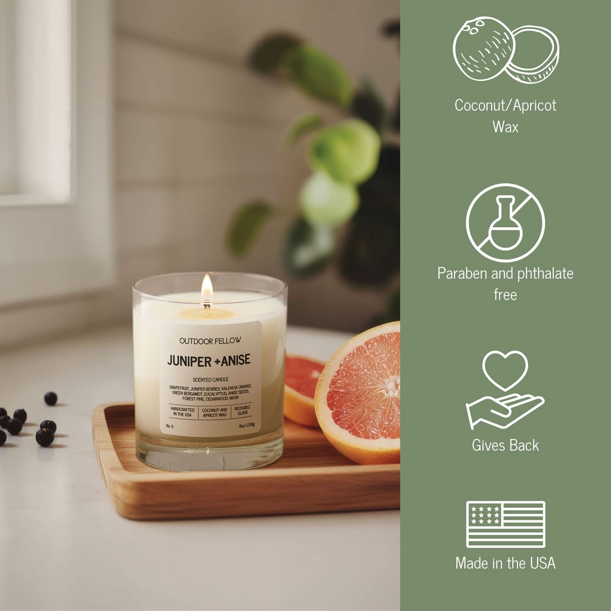 Outdoor Fellow Candles Juniper and Anise Scented Candle