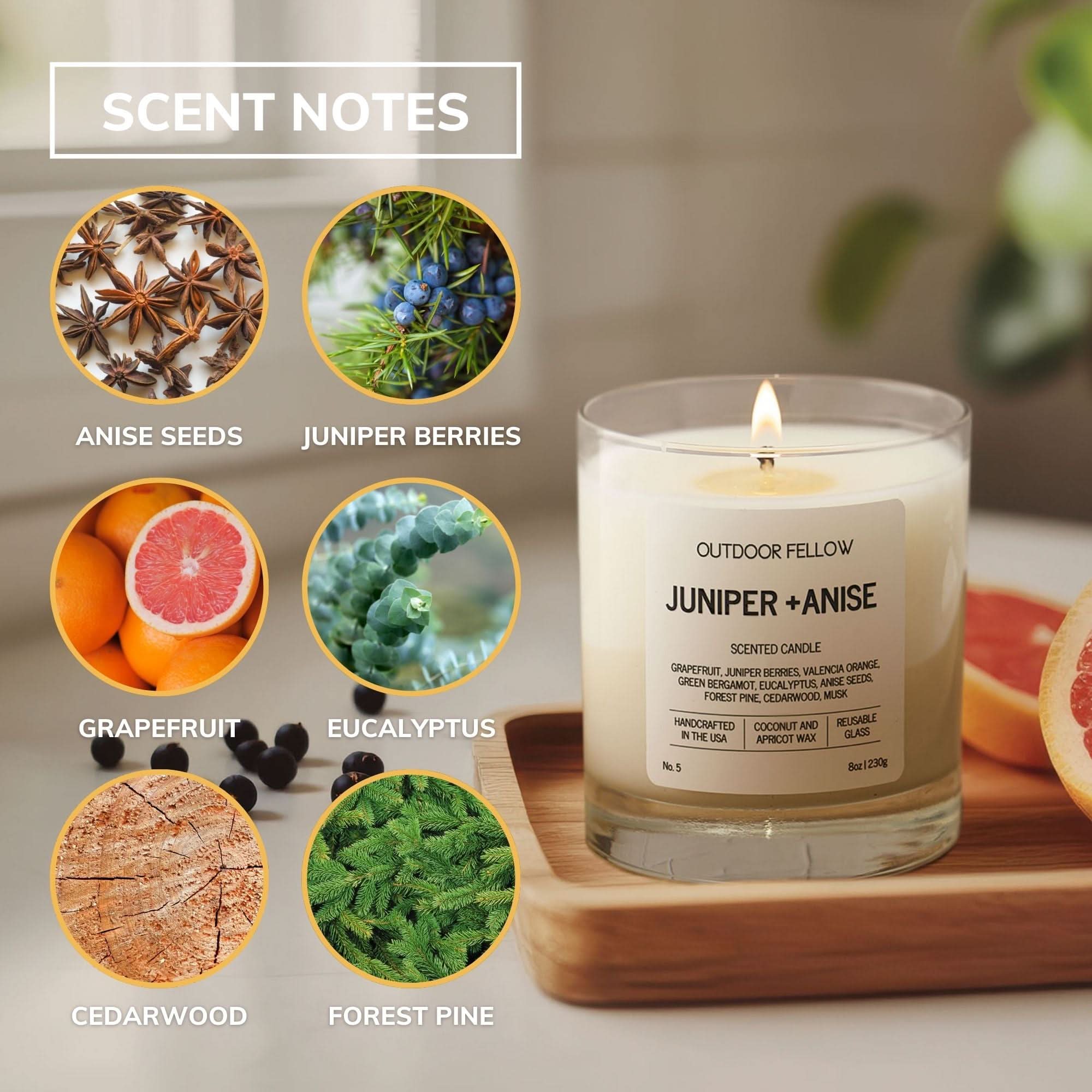 Outdoor Fellow Candles Juniper and Anise Scented Candle