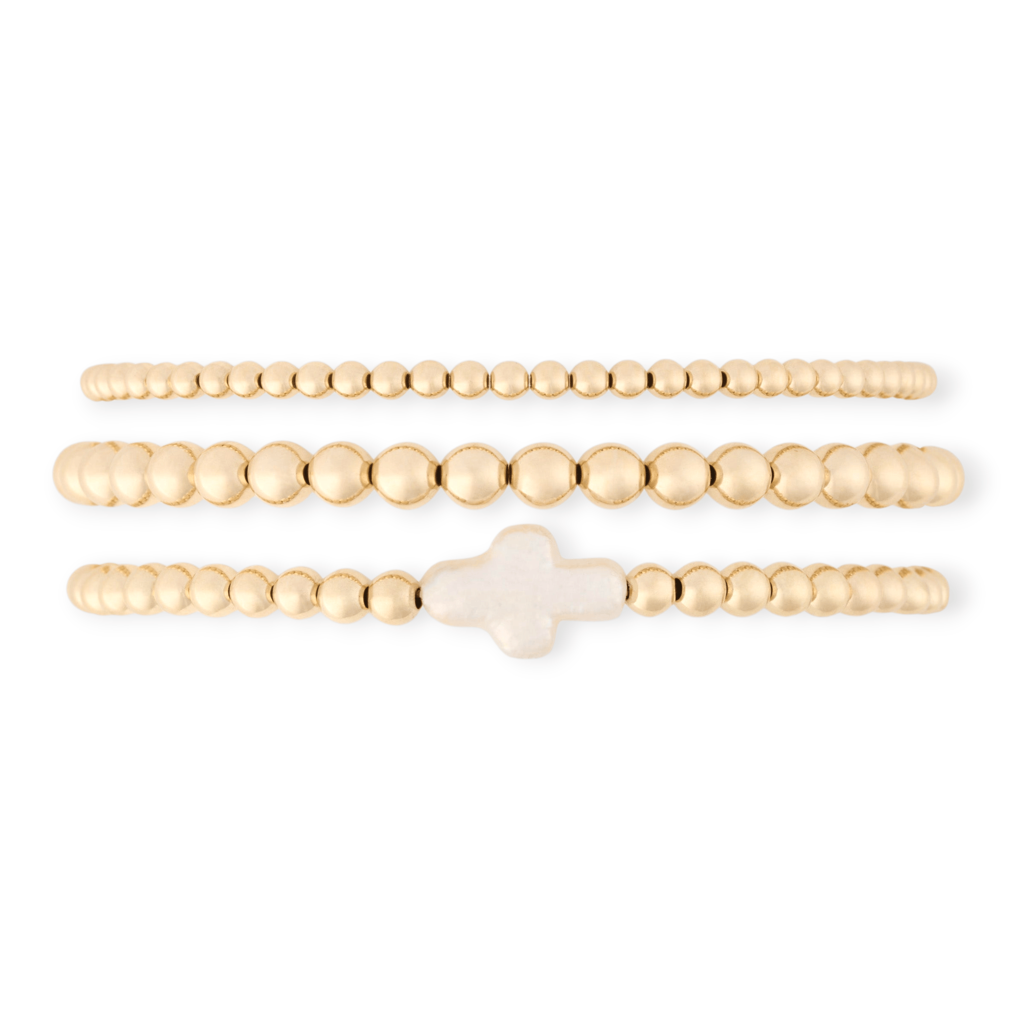 Cuffed by Nano LLC Pearl Cross Juno Bracelet Triple Stack