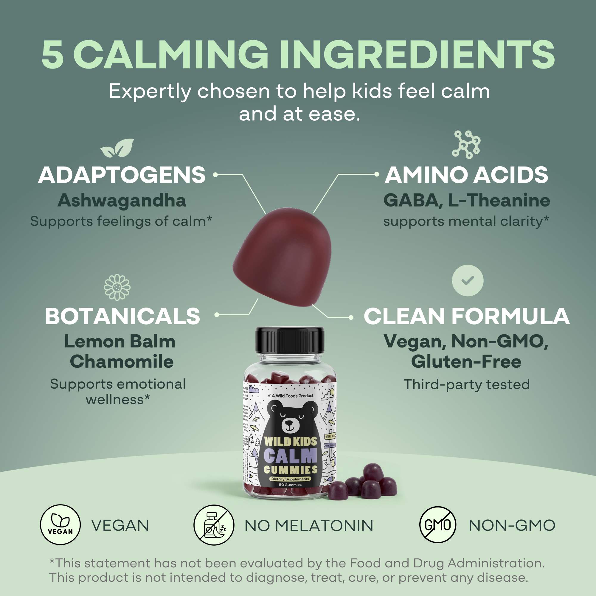 Wild Kids Calm Gummies – Plant-Based Botanical Blend