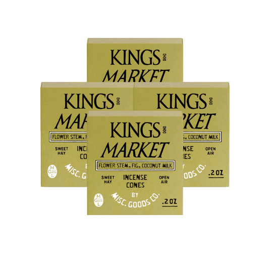 Misc. Goods Co. 4 Pack / 80pcs "Kings Market" Cone Incense