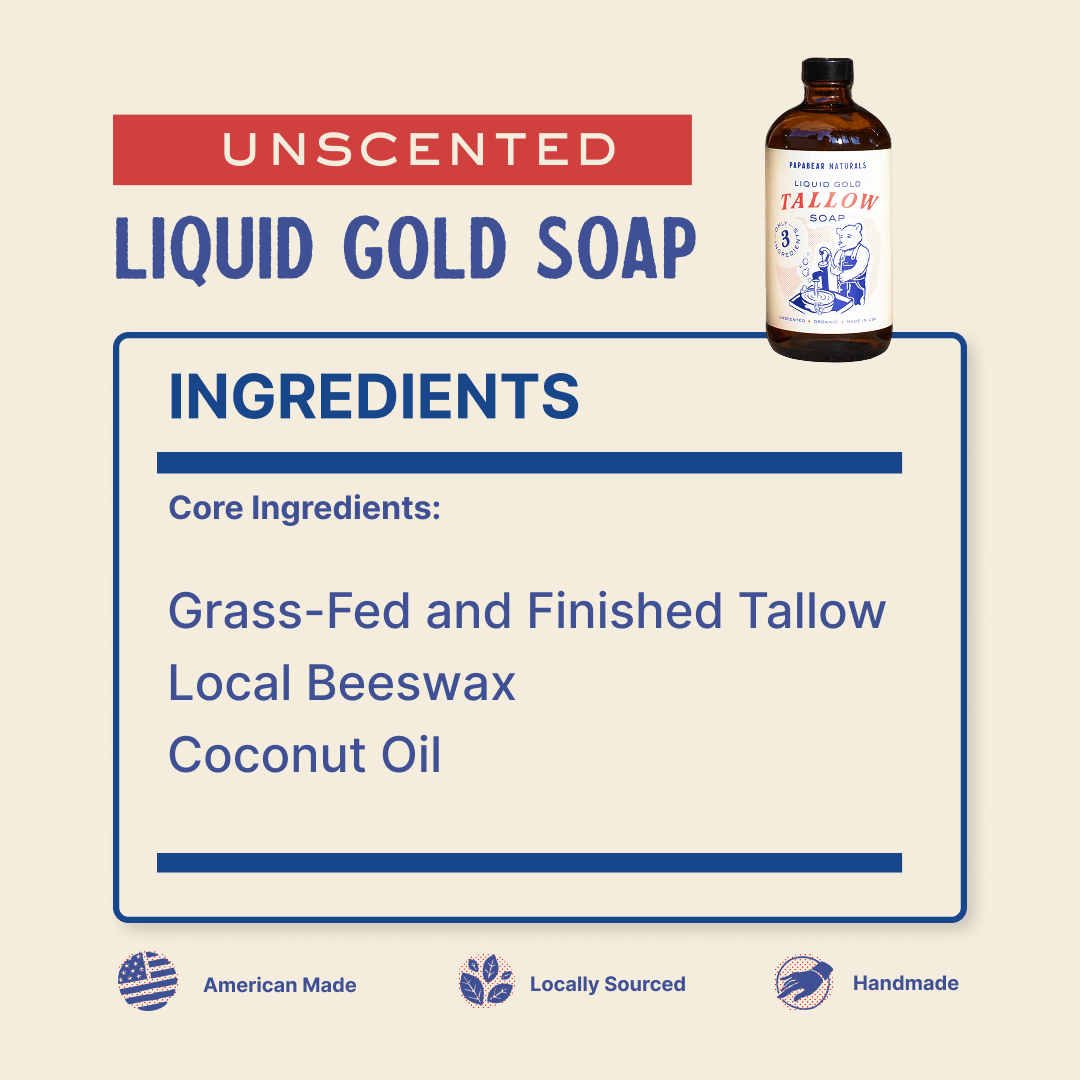 Papabear Liquid Gold Tallow Soap - My American Goods