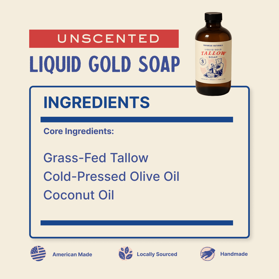 PapaBear Naturals Papabear Liquid Gold Tallow Soap 16 oz