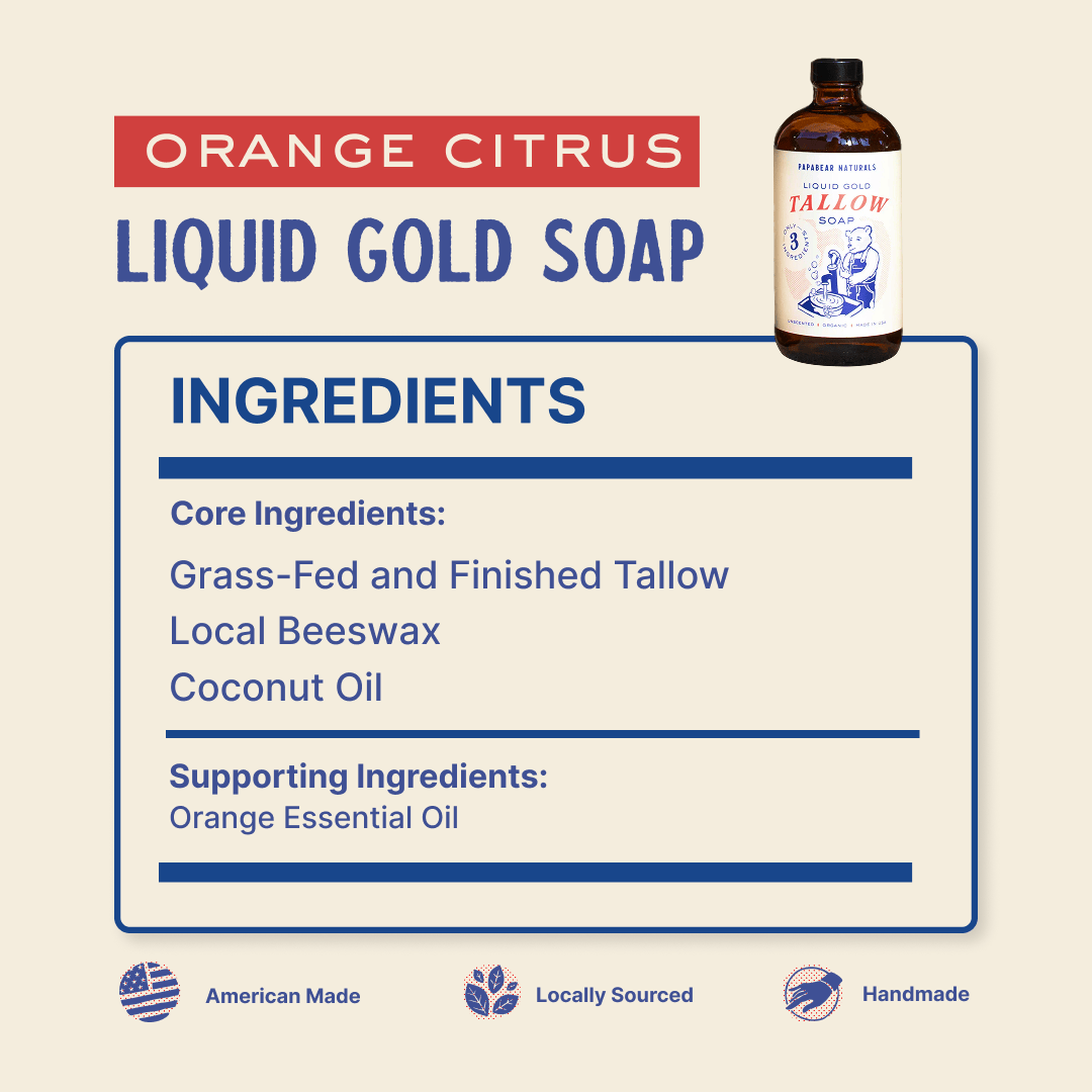Papabear Liquid Gold Tallow Soap - My American Goods