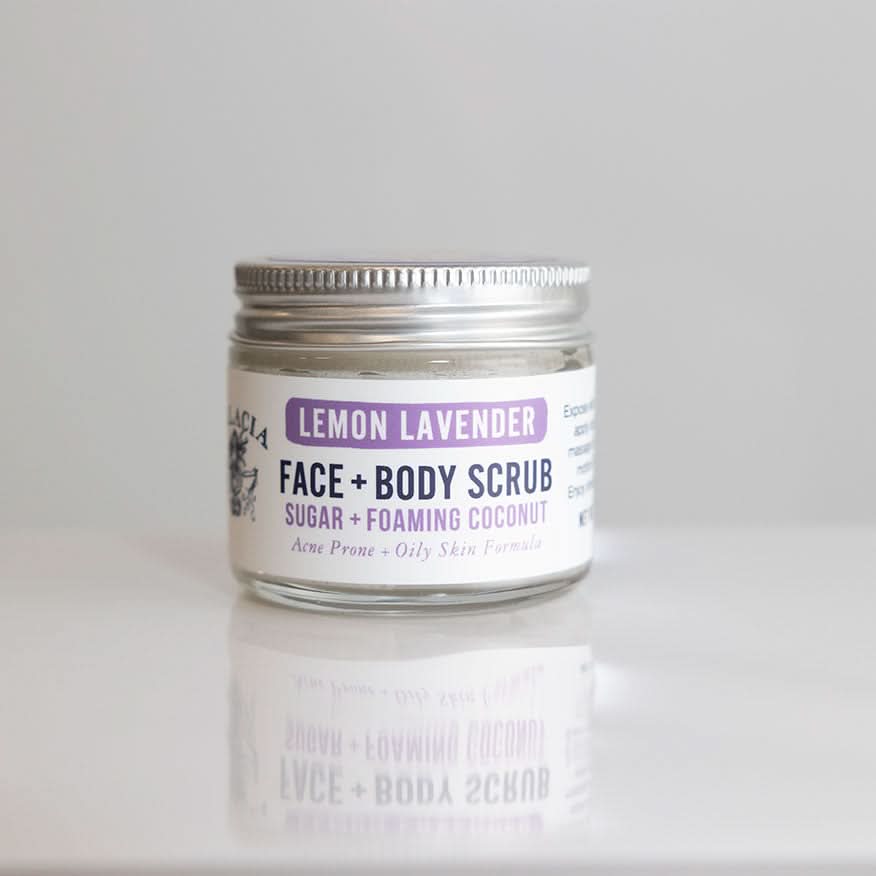 Salacia Salts Bath & Body Lemon Lavender Sugar Face & Body Scrub 2.6oz