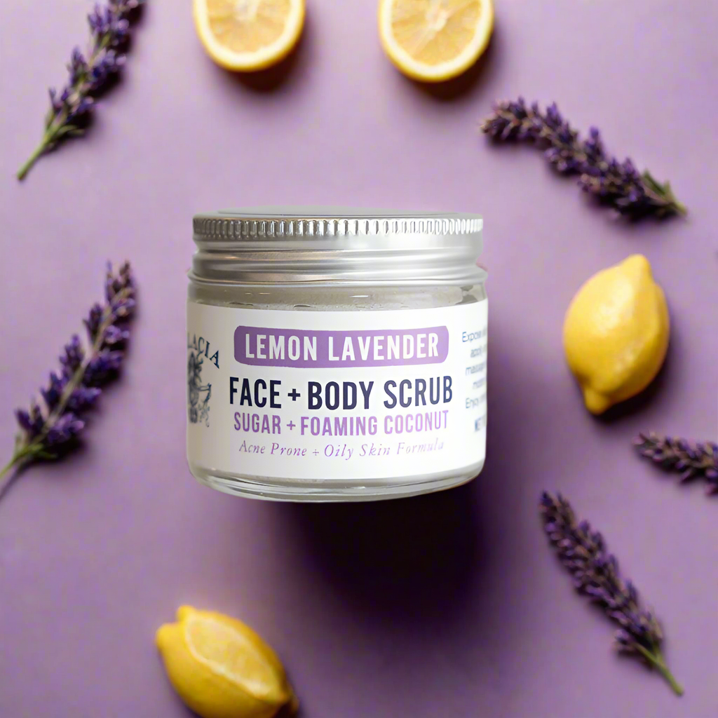 Lemon Lavender Sugar Face & Body Scrub 2.6oz - My American Goods