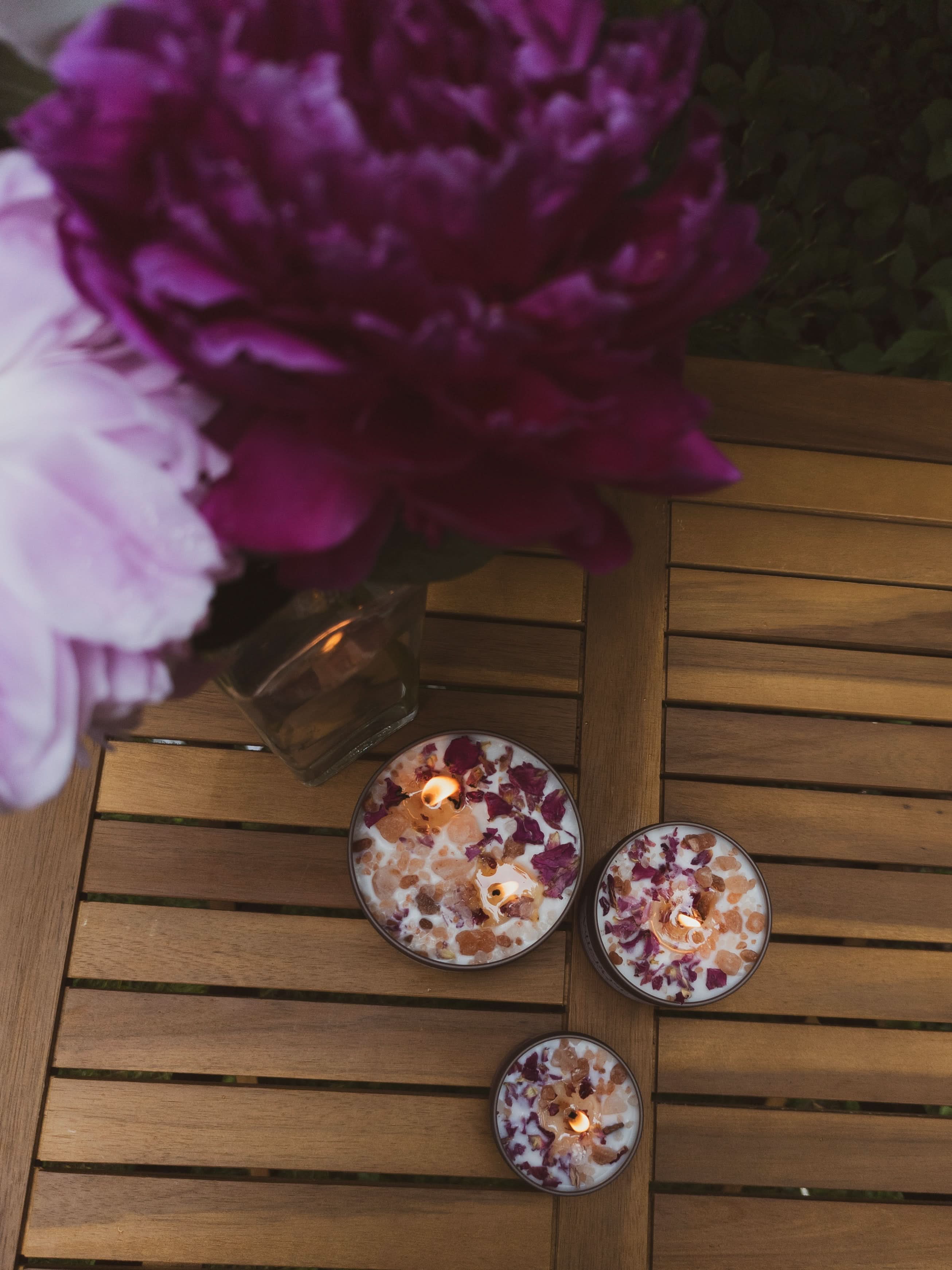 Ash & Rose candle LOVE NOTES Rose + Pink Salt Candle