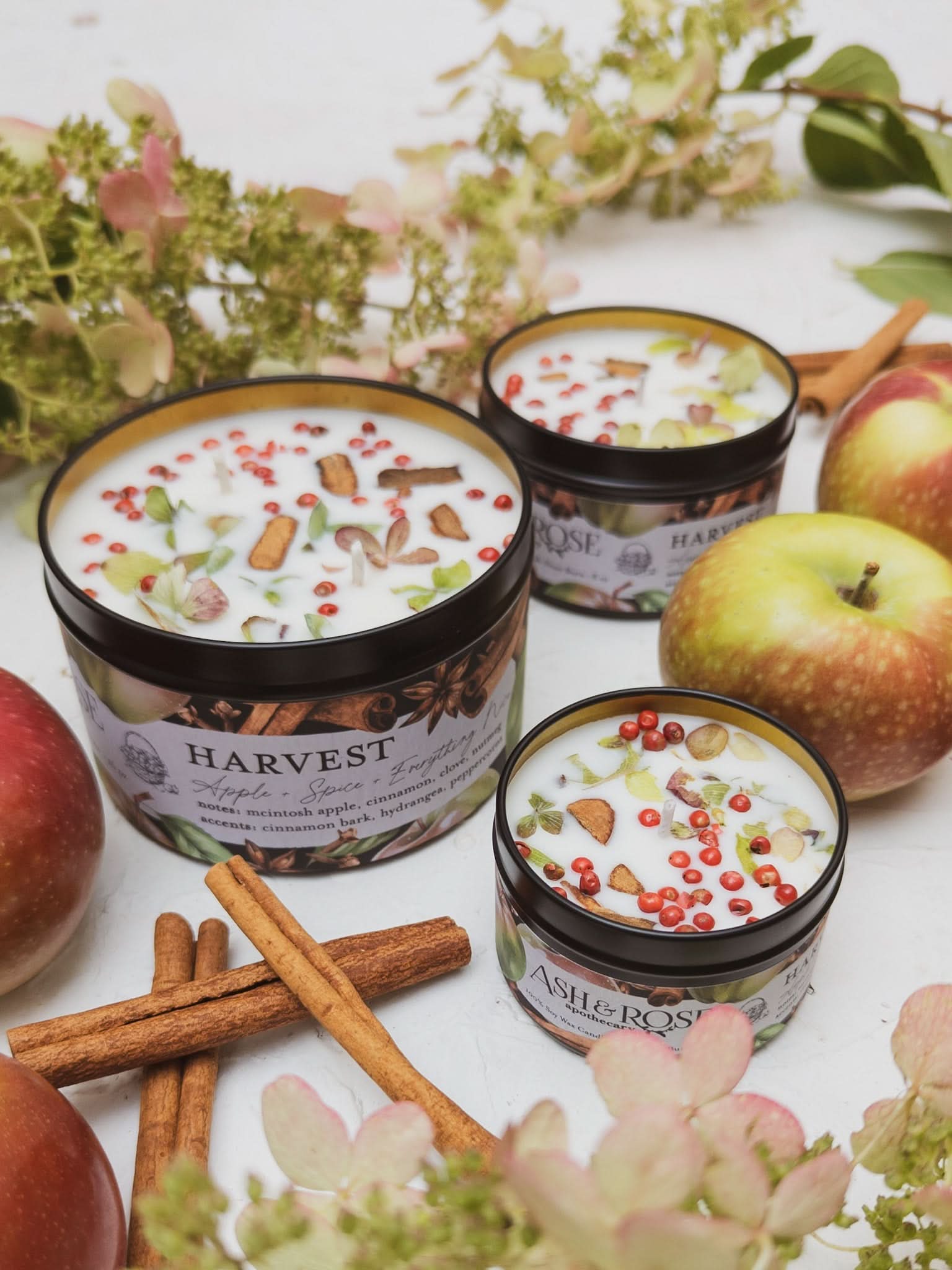 Ash & Rose candle HARVEST Apple Spice Candle