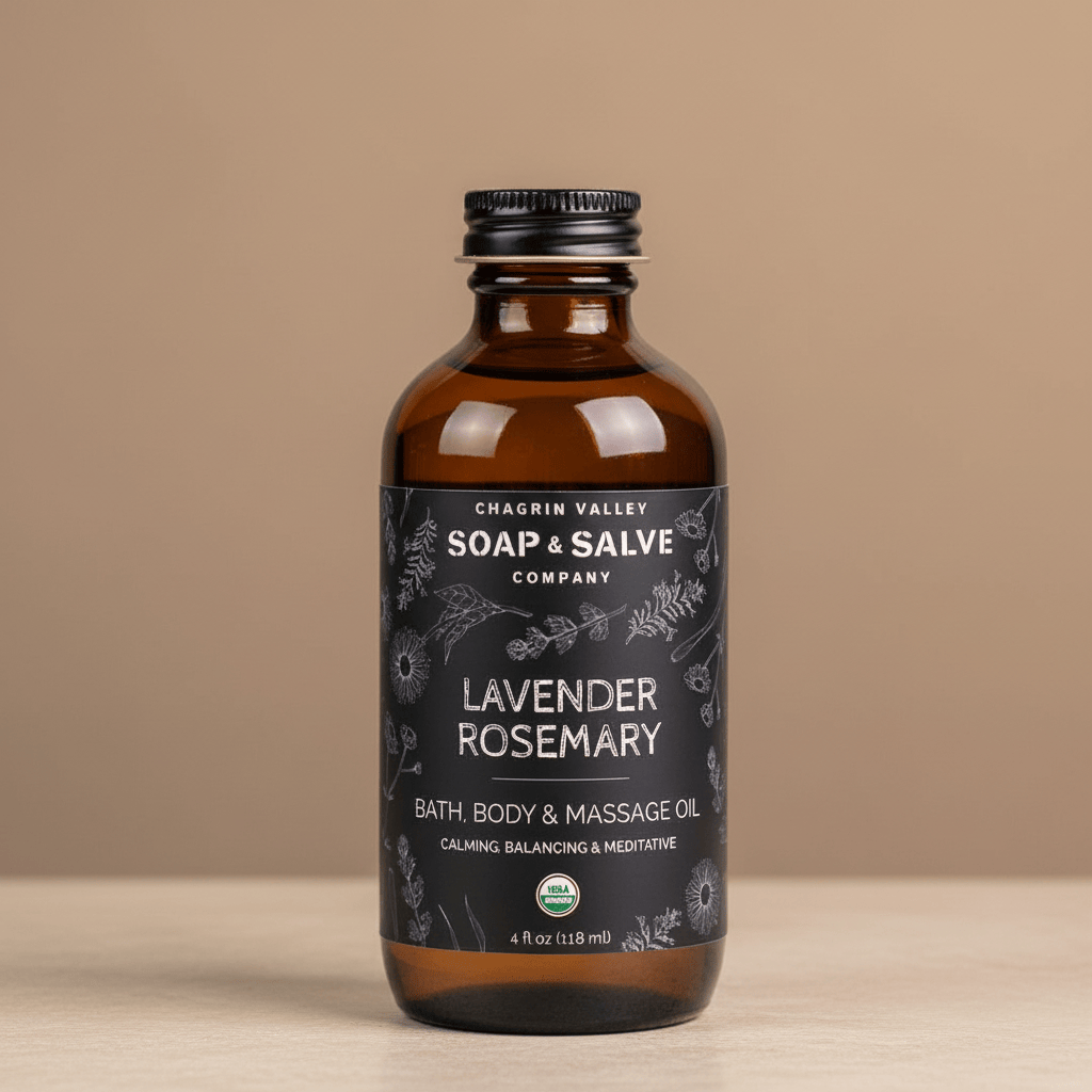 Chagrin Valley Soap & Salve Body Oil 4 fl oz Glass Bottle Bath & Body Oil: Lavender Rosemary