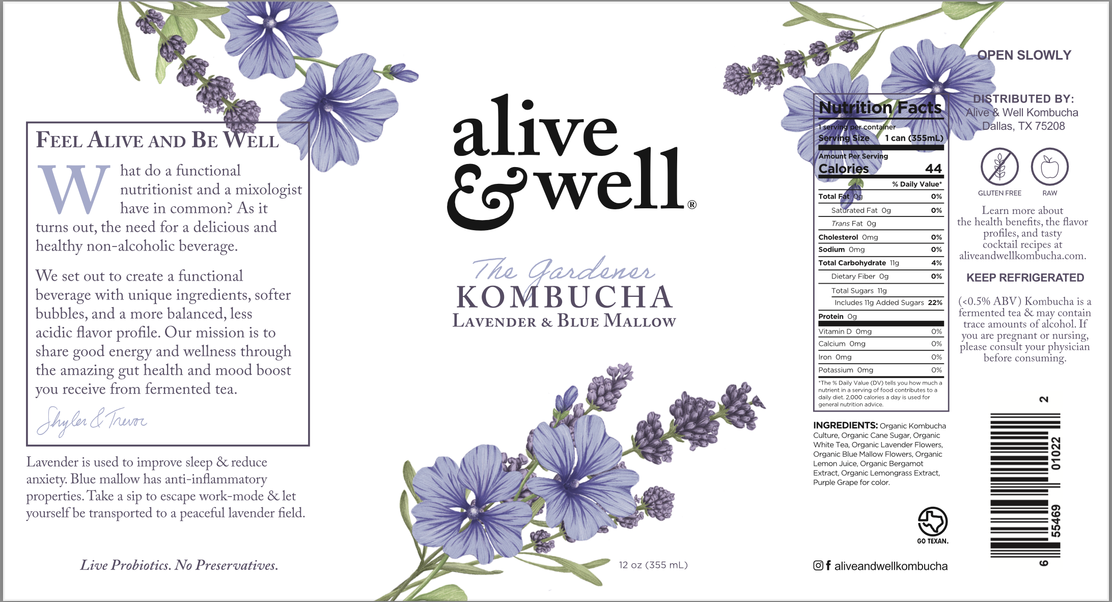 Lavender & Blue Mallow Kombucha