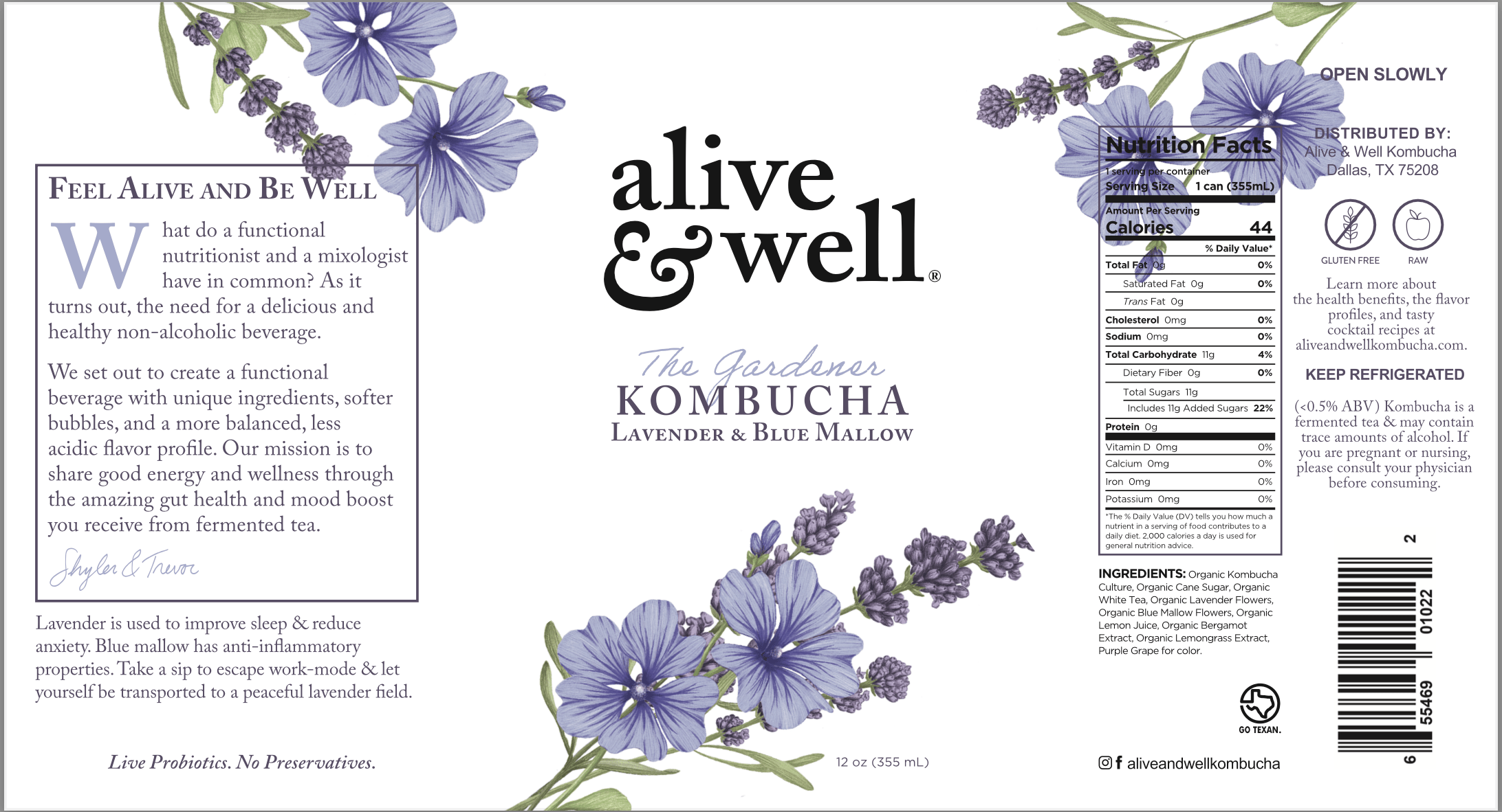 Lavender & Blue Mallow Kombucha