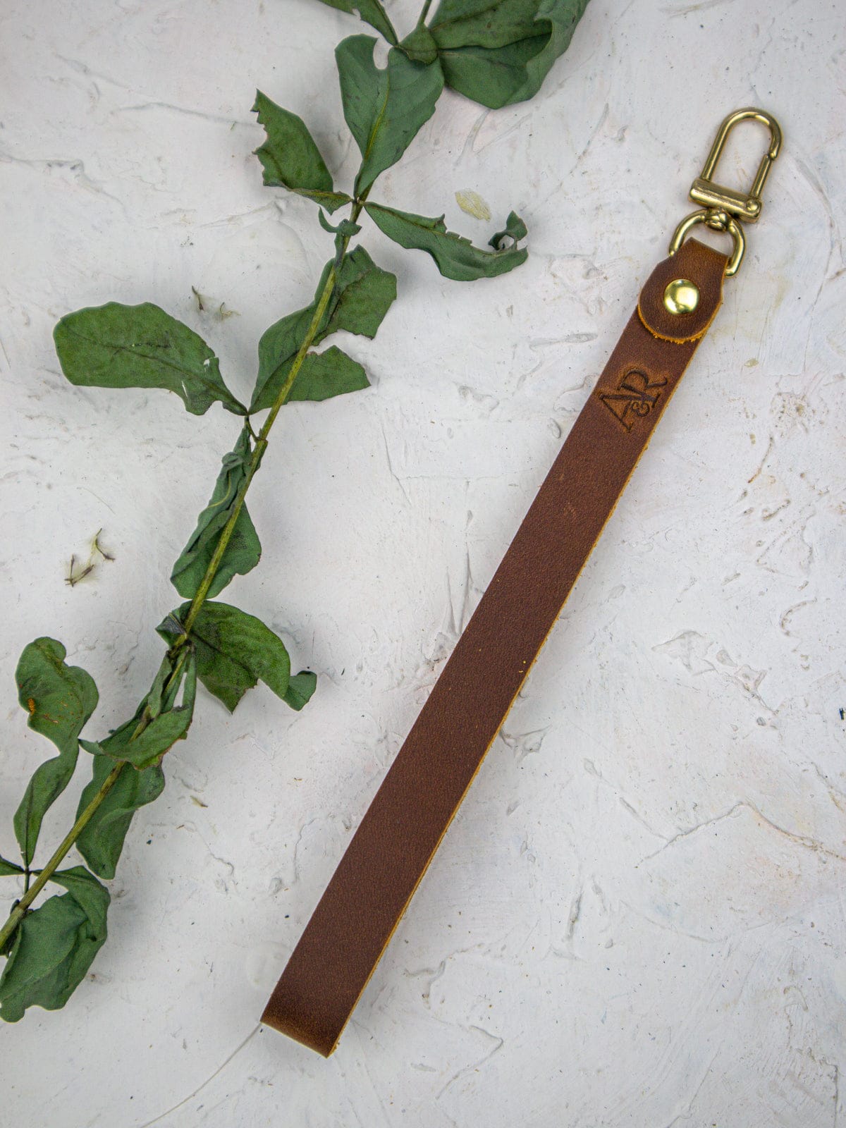 Ash & Rose Small Bag Medium Brown Leather Wristlet Strap