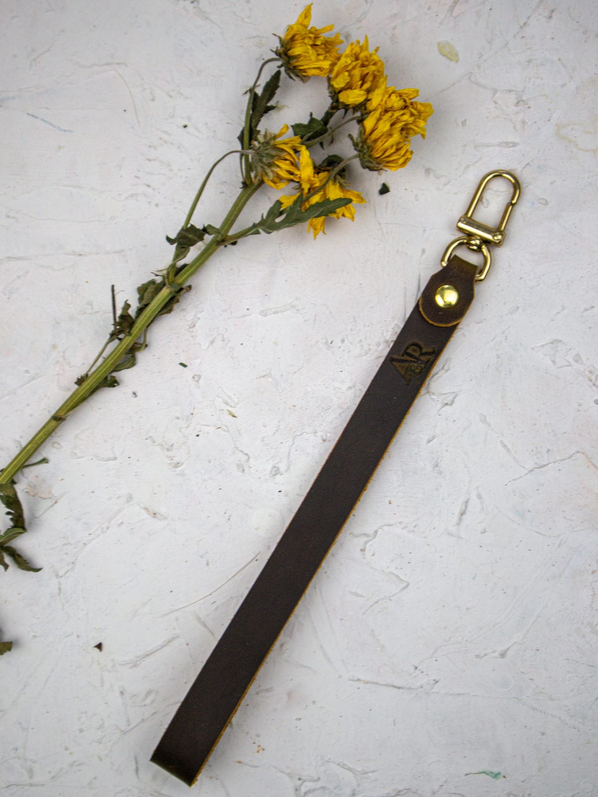 Ash & Rose Small Bag Dark Brown Leather Wristlet Strap