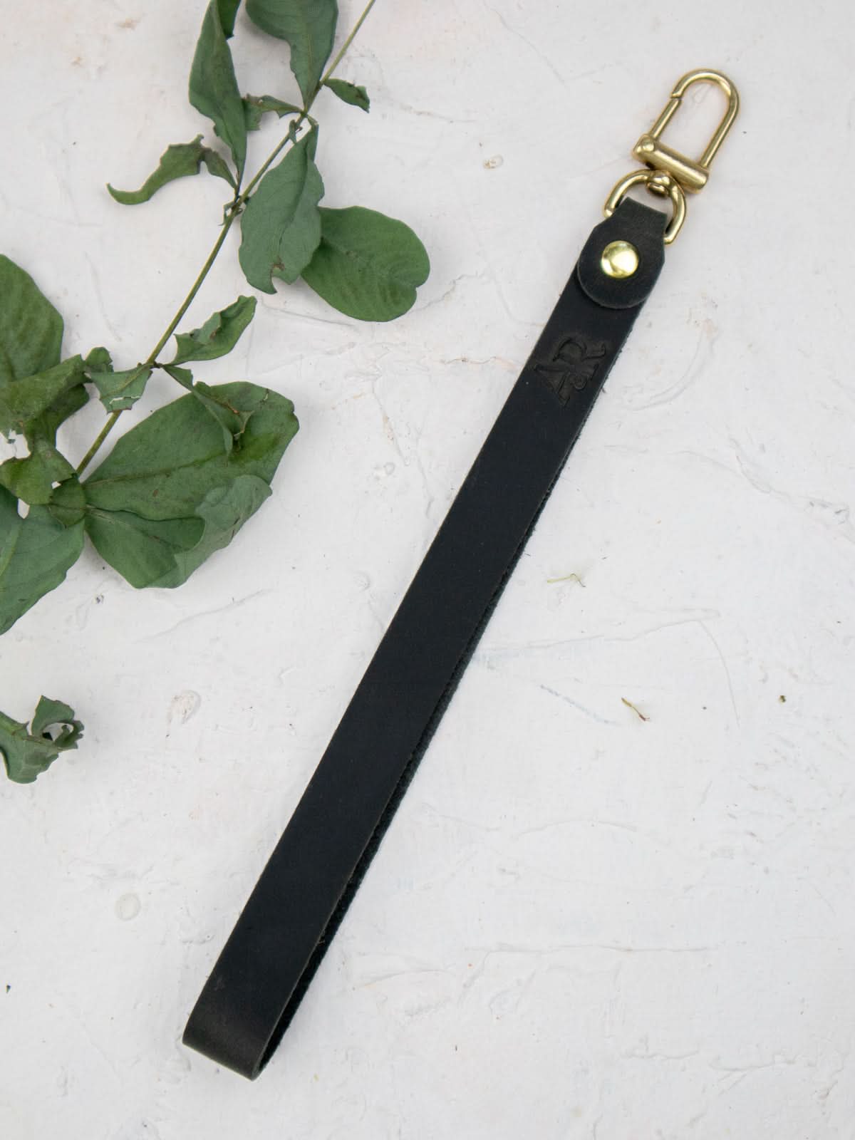 Ash & Rose Small Bag Black Leather Wristlet Strap