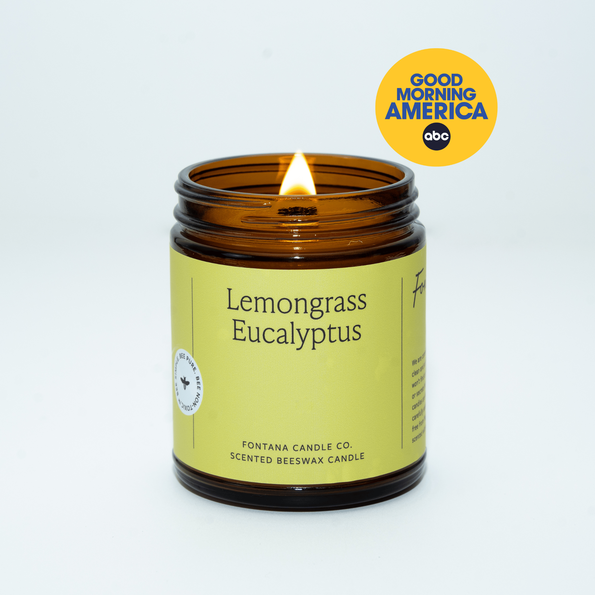 Fontana Candle Co Candles 9 oz Straight Sided Jar Lemongrass Eucalyptus Jar Candle