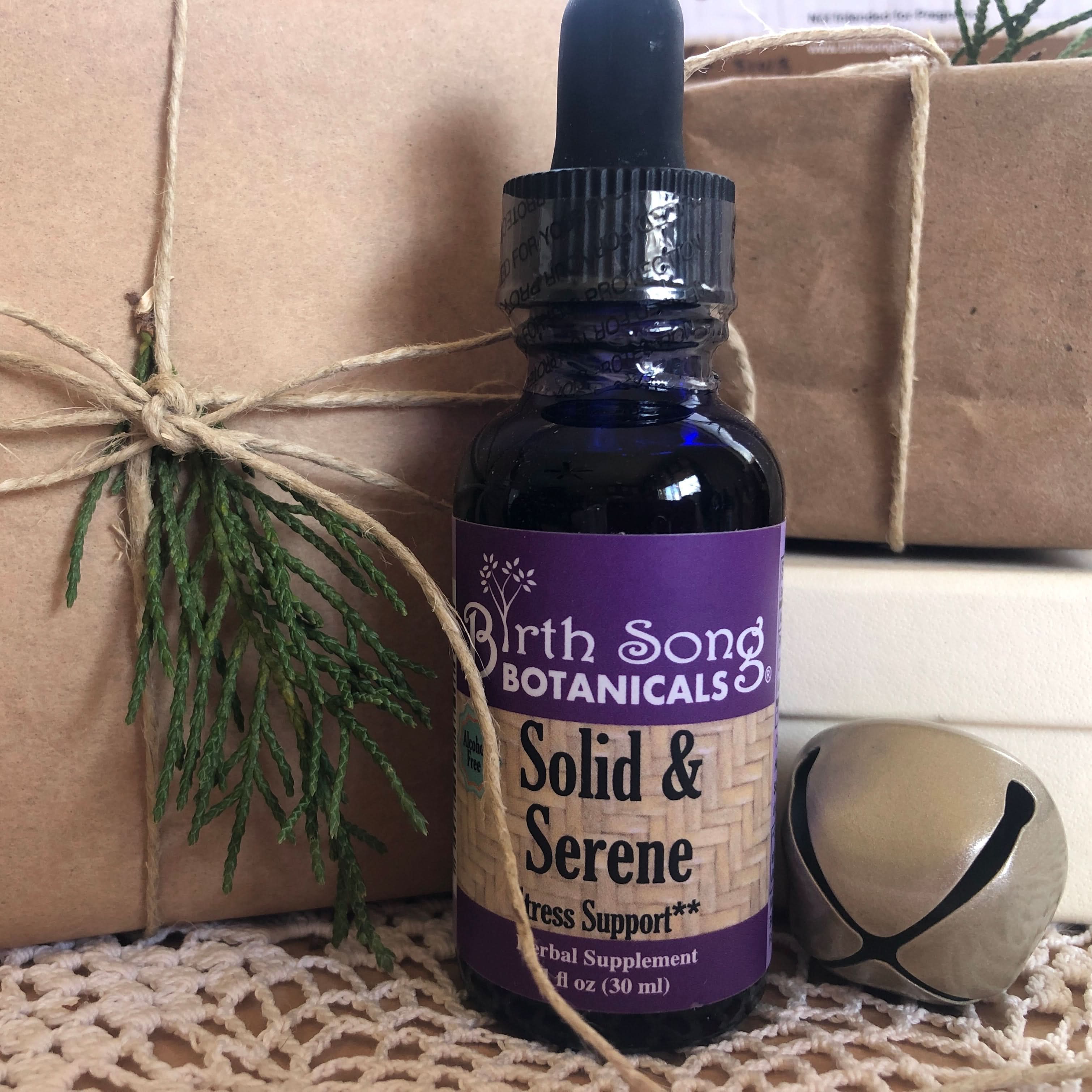 Solid & Serene Herbal Tincture For Natural Stress Support* with Passionflower 1 oz. - My American Goods